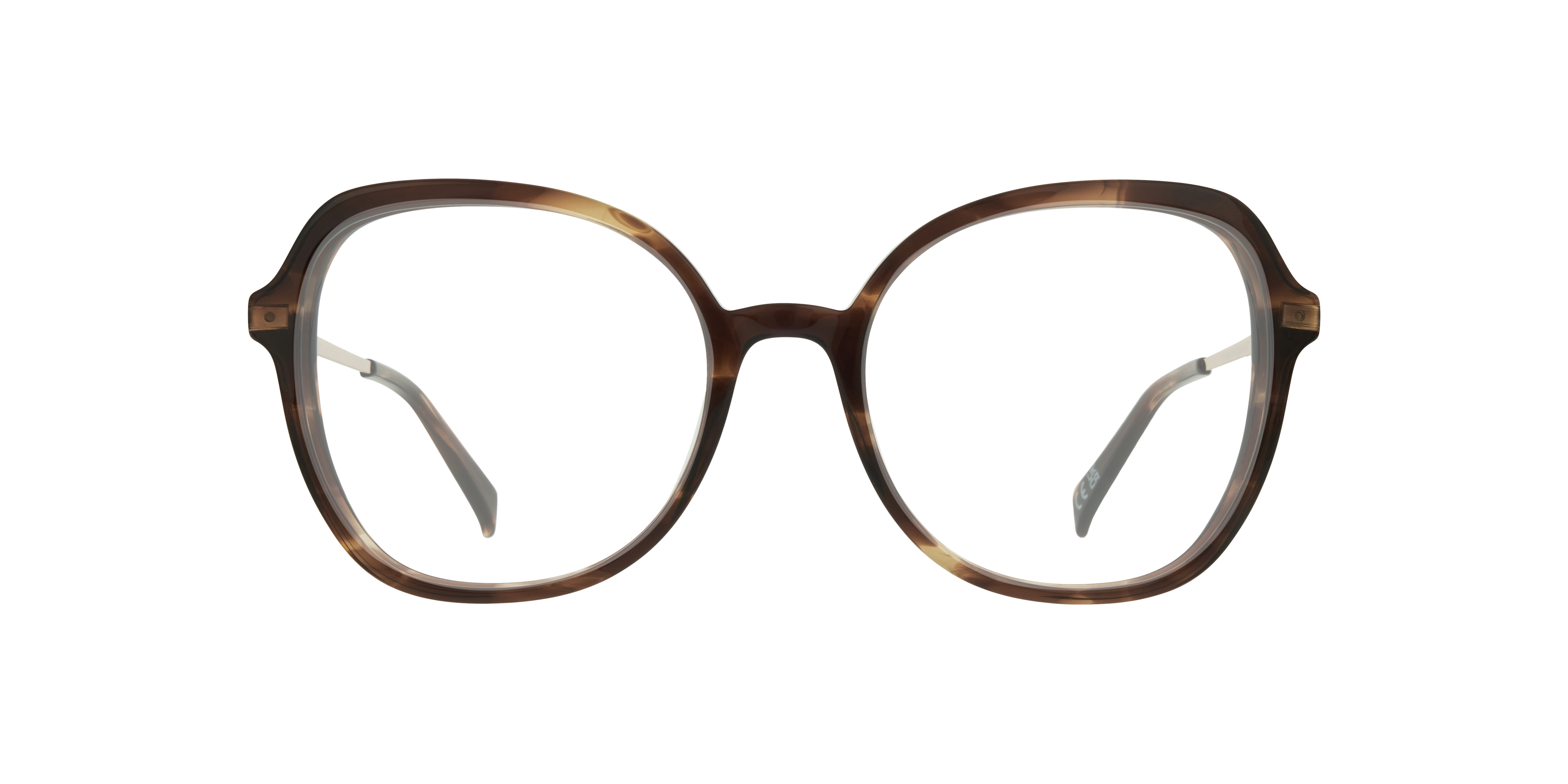 Katalina Horn Light Brown AcetateEyeglass Frames for Glasses Direct, Front View