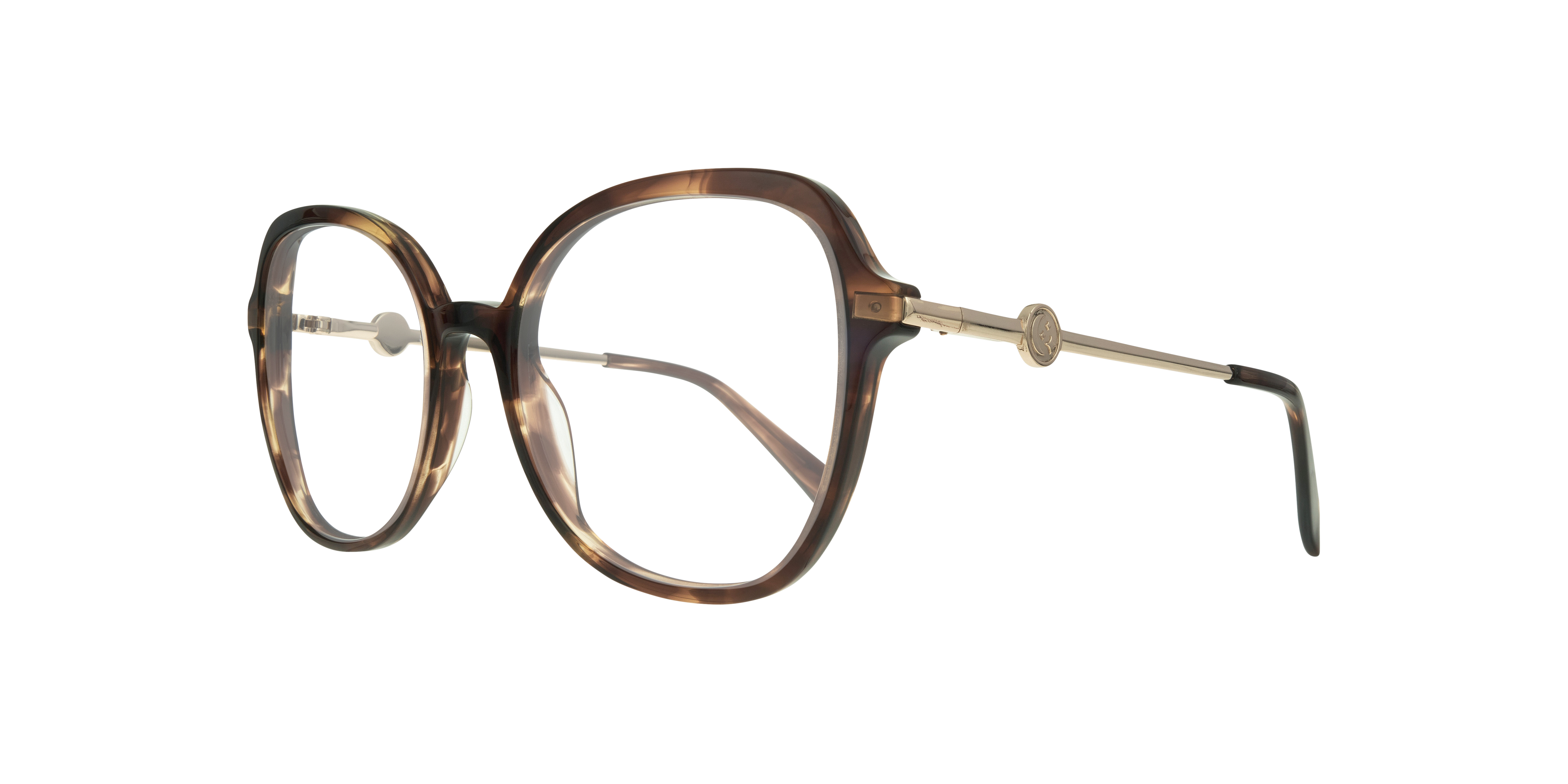 Katalina Horn Light Brown AcetateEyeglass Frames for Glasses Direct, Angle View