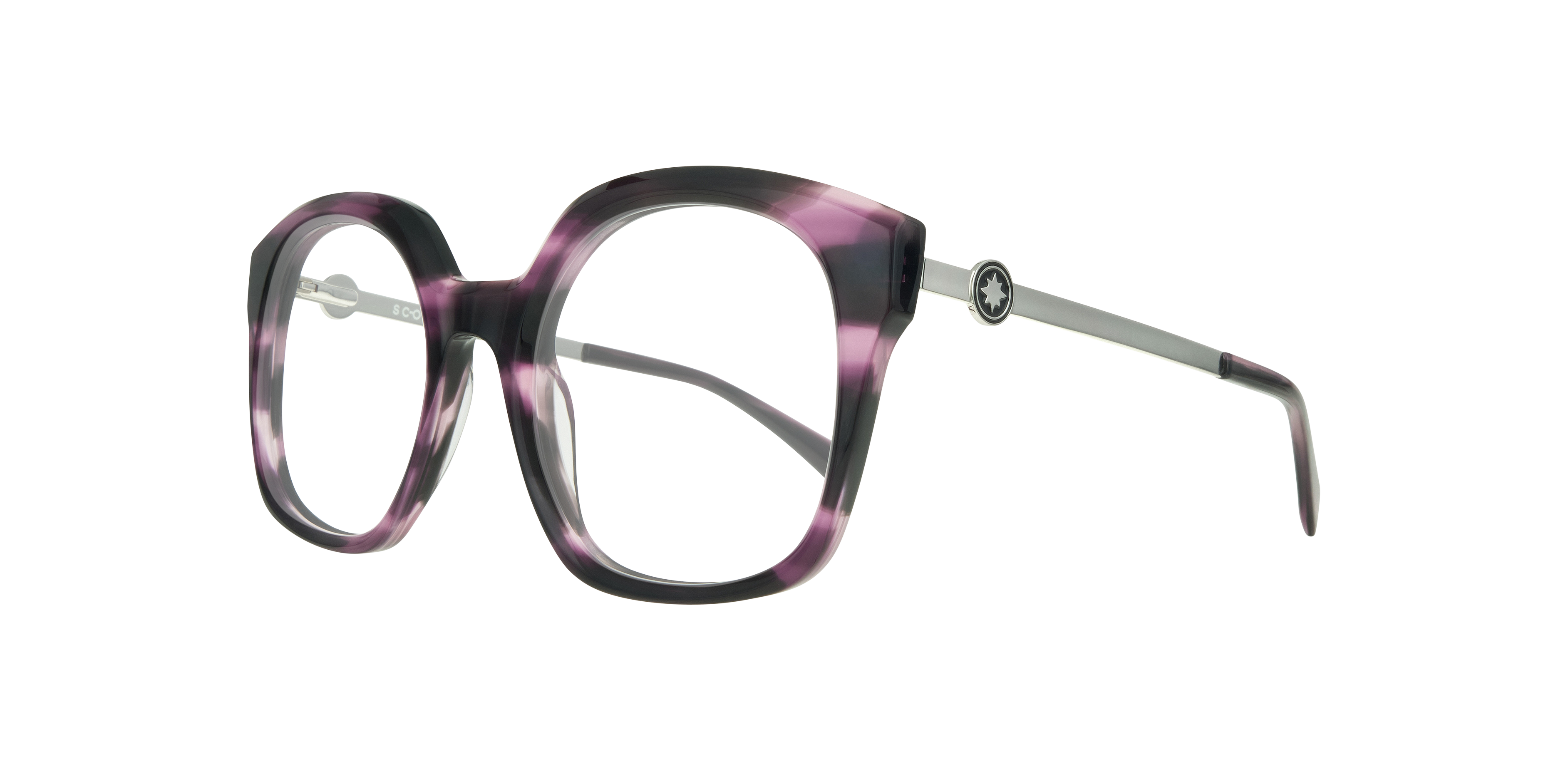 Keira Havana Purple & Silver AcetateSunglass Frames for Glasses Direct, Angle View