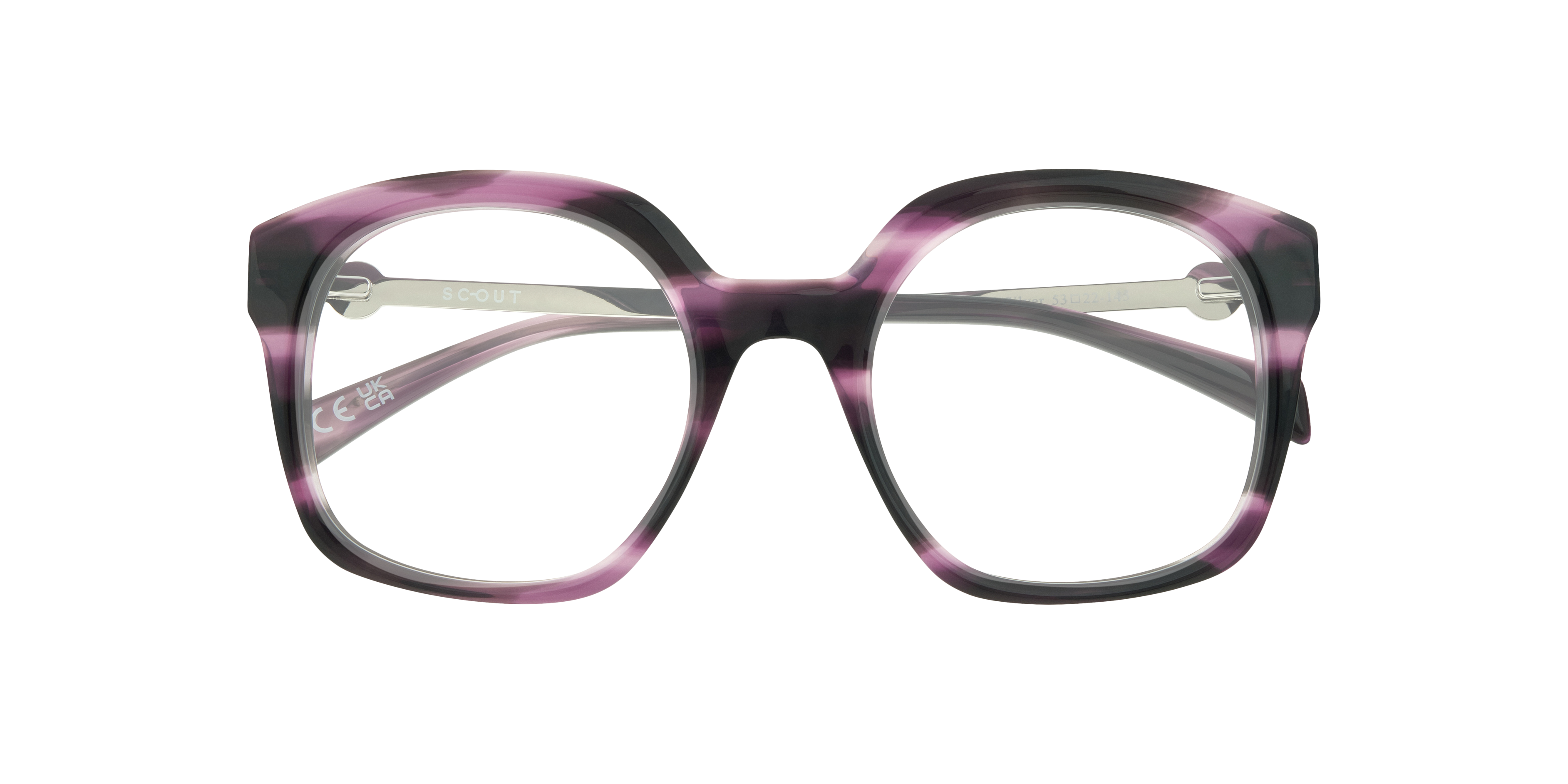 Keira Havana Purple & Silver AcetateSunglass Frames for Glasses Direct, Closed View