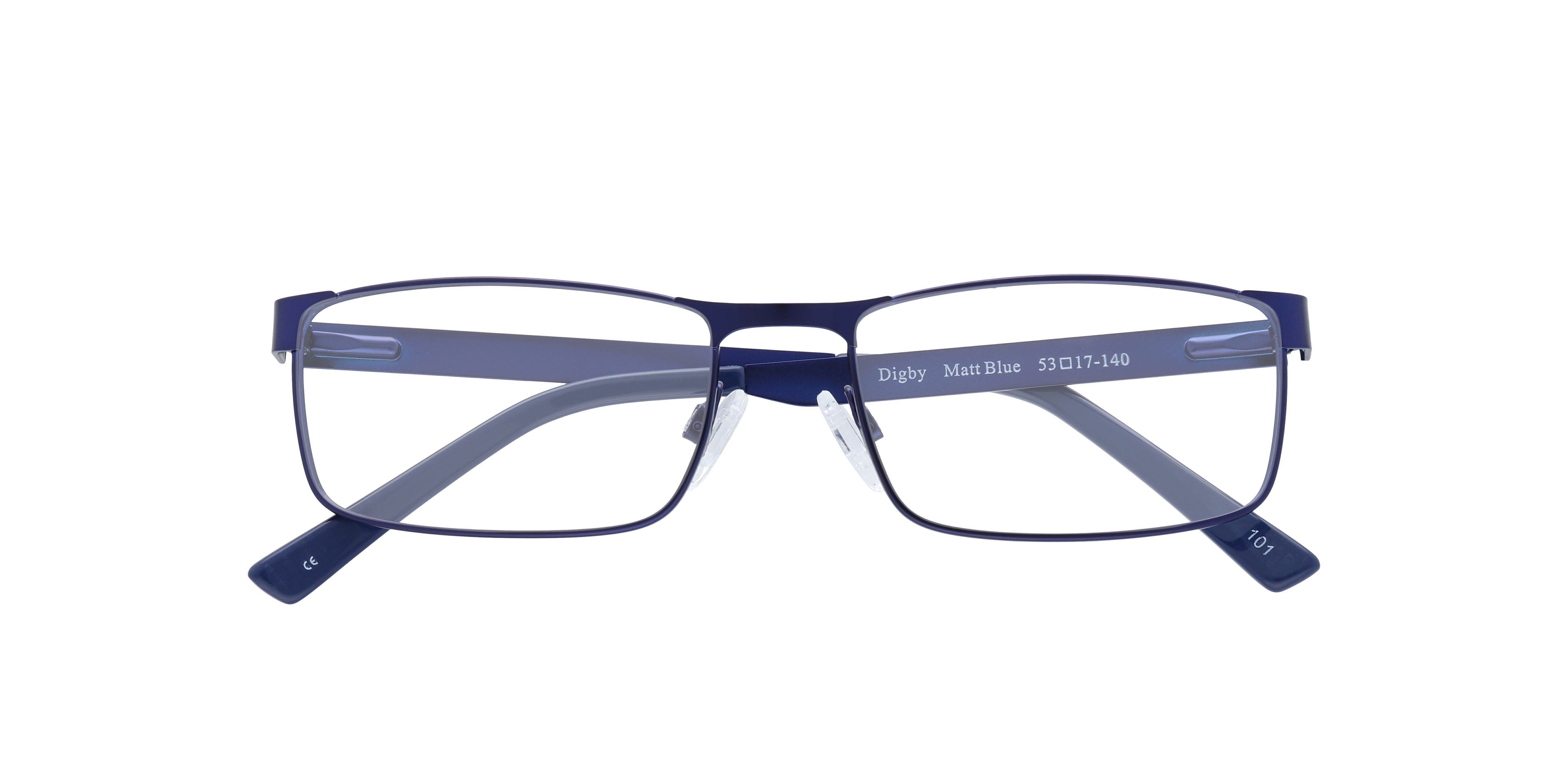 Digby Matte Blue MetalEyeglass Frames for Glasses Direct, Closed View