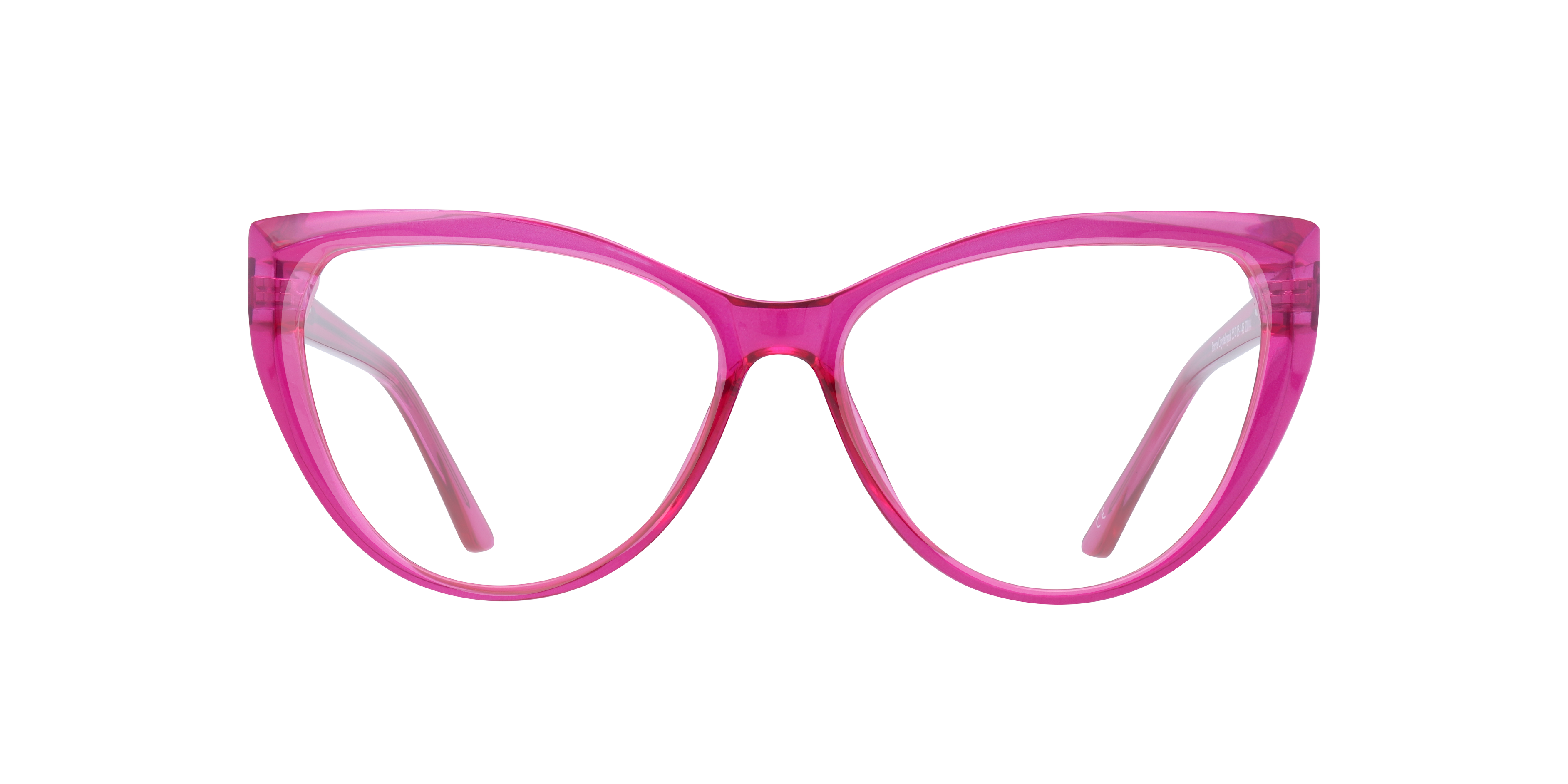 Freya Crystal & Pink PlasticEyeglass Frames for Glasses Direct, Front View