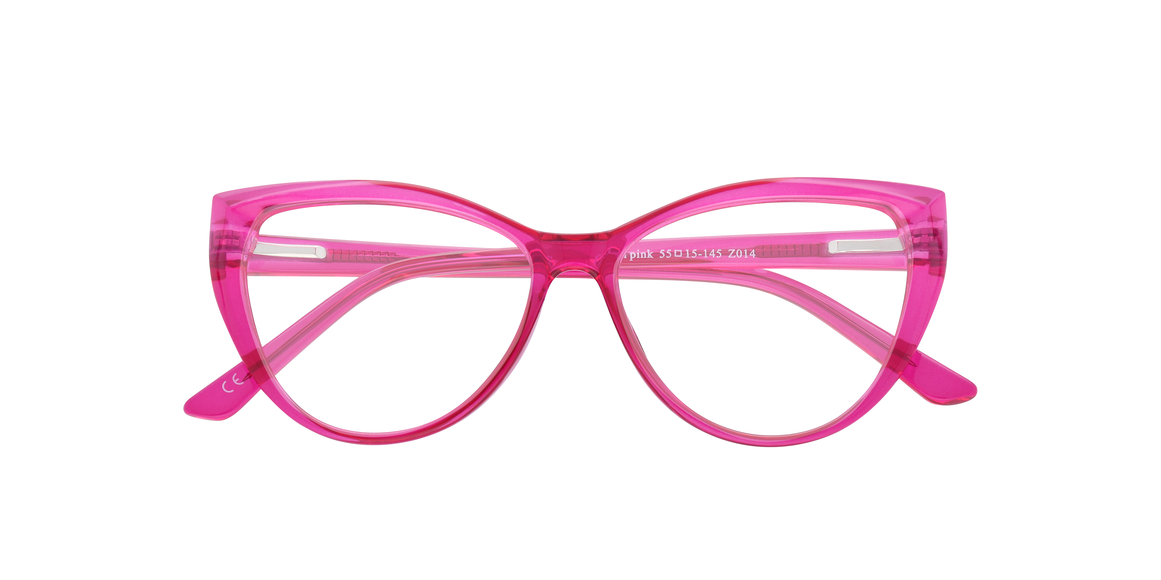 Freya Crystal & Pink PlasticEyeglass Frames for Glasses Direct, Closed View