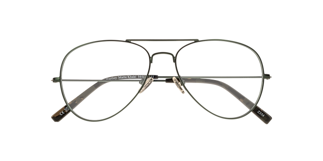 Hartley Matte Khaki MetalEyeglass Frames for Glasses Direct, Closed View