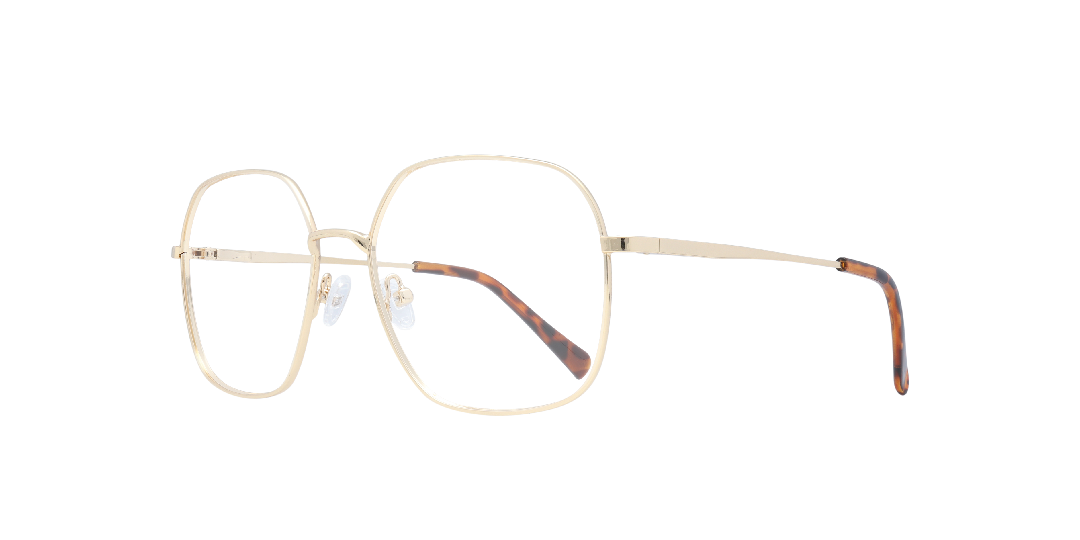 Bonnie Shiny Gold MetalEyeglass Frames for Glasses Direct, Angle View