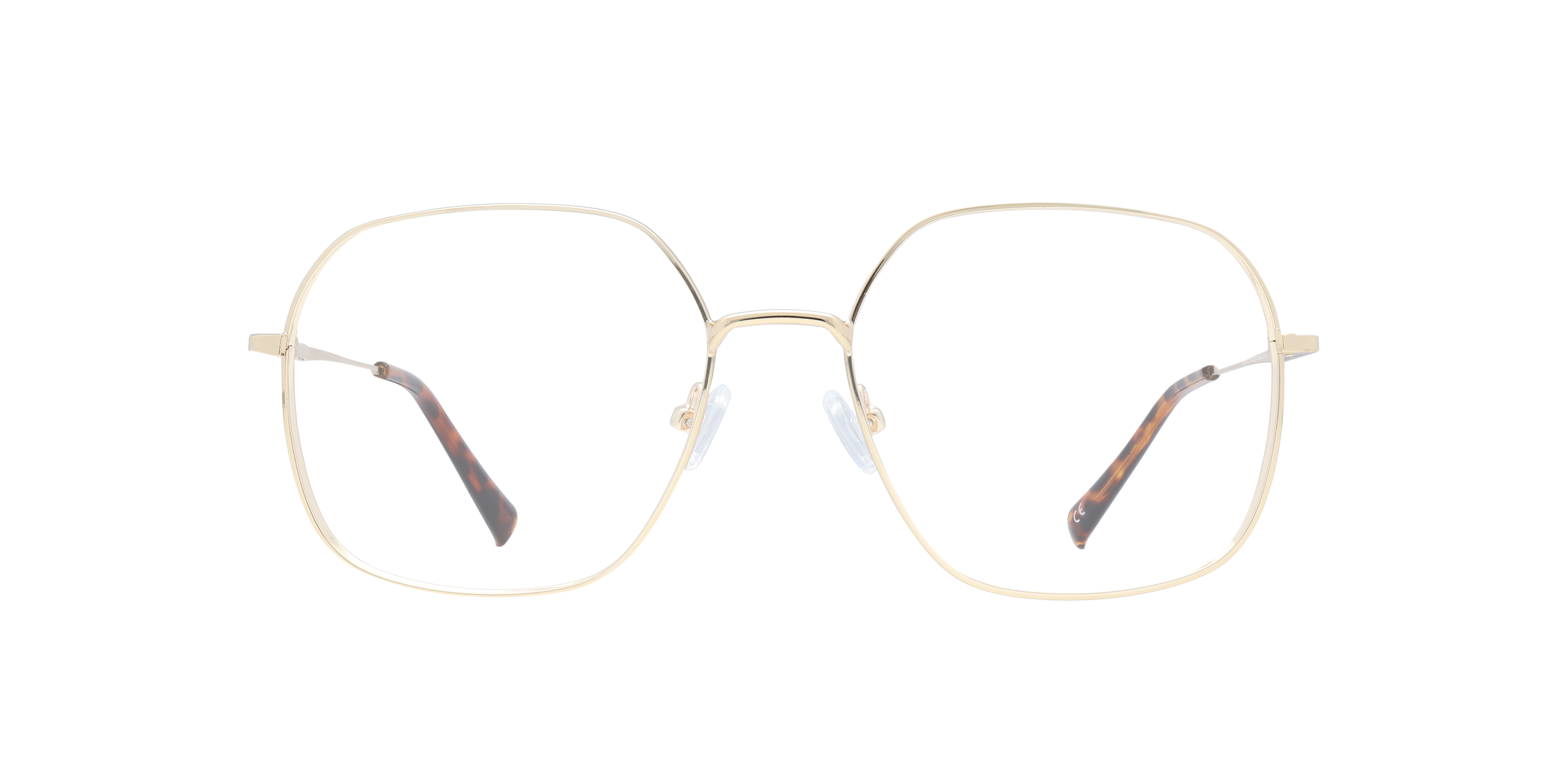 Bonnie Shiny Gold MetalEyeglass Frames for Glasses Direct, Front View