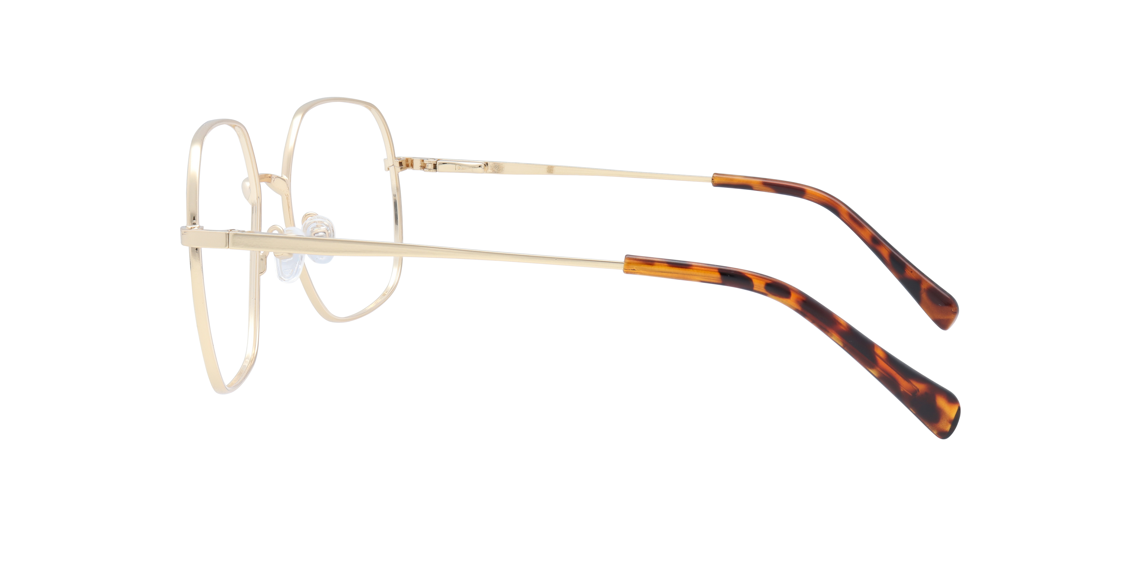 Bonnie Shiny Gold MetalEyeglass Frames for Glasses Direct, Side View
