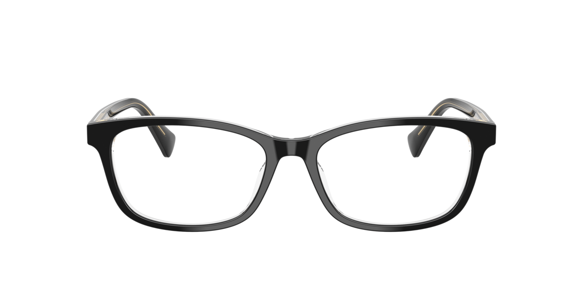 Ralph Women's Black,Transparent Black/Transparent Rectangle Acetate Eyeglasses Online - Full Rim - Ra7194u