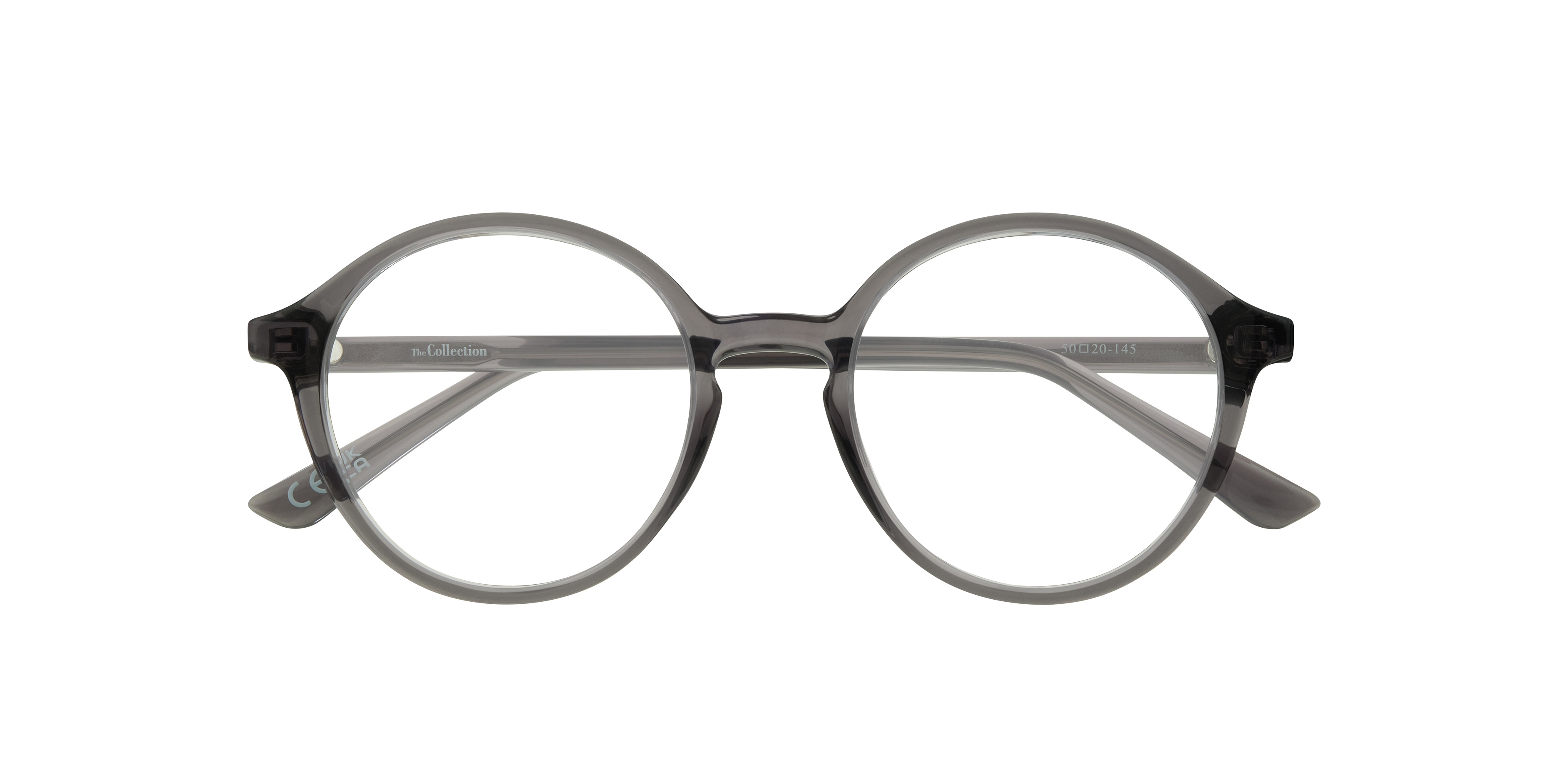 Kasia Crystal Grey PlasticEyeglass Frames for Glasses Direct, Closed View