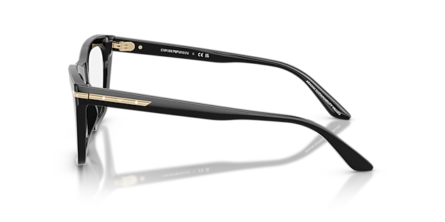 EA3283BU Shiny Black AcetateEyeglass Frames for Glasses Direct, Side View