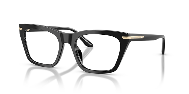 EA3283BU Shiny Black AcetateEyeglass Frames for Glasses Direct, Angle View
