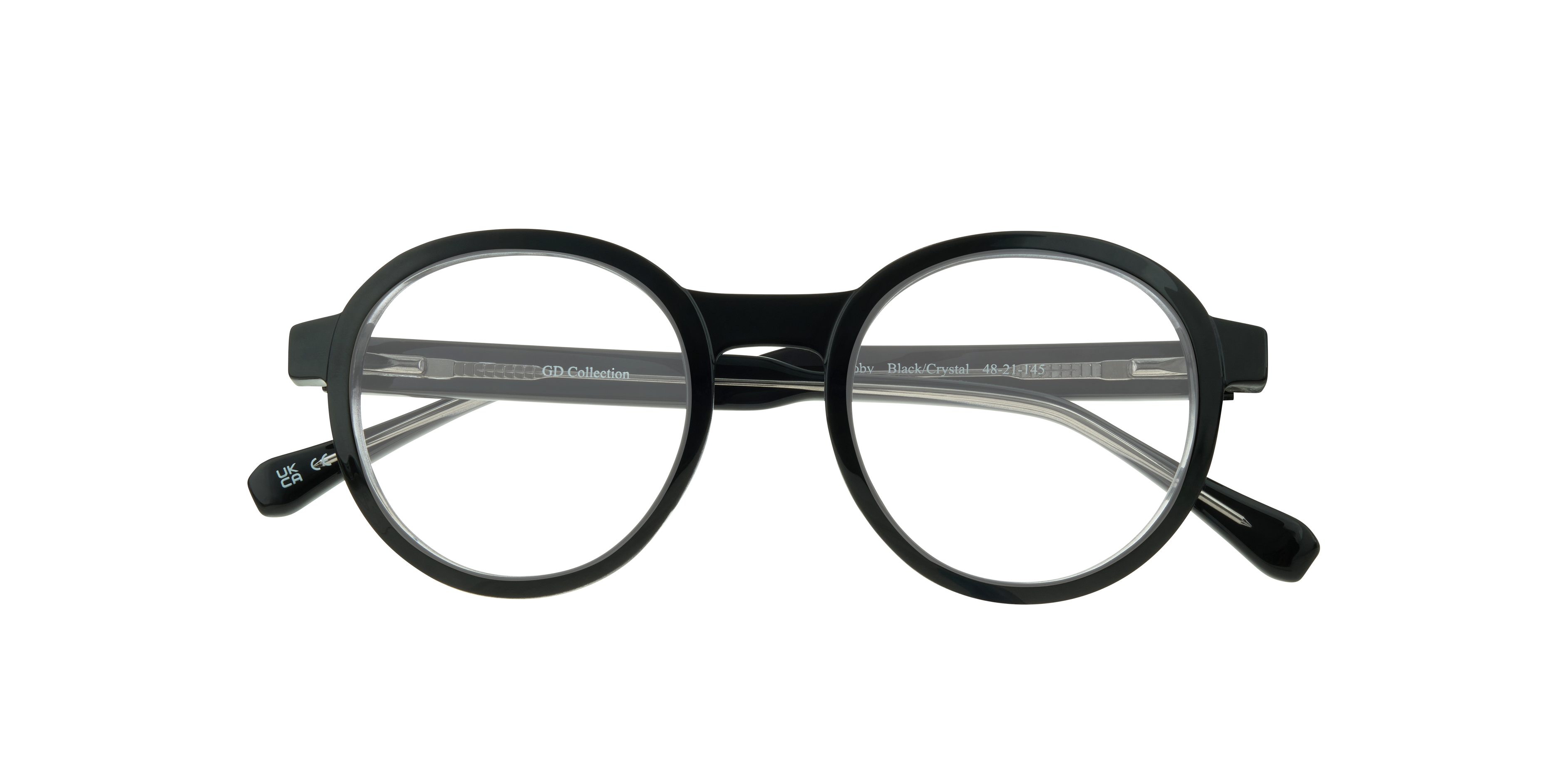 Joby Black & Crystal PlasticEyeglass Frames for Glasses Direct, Closed View