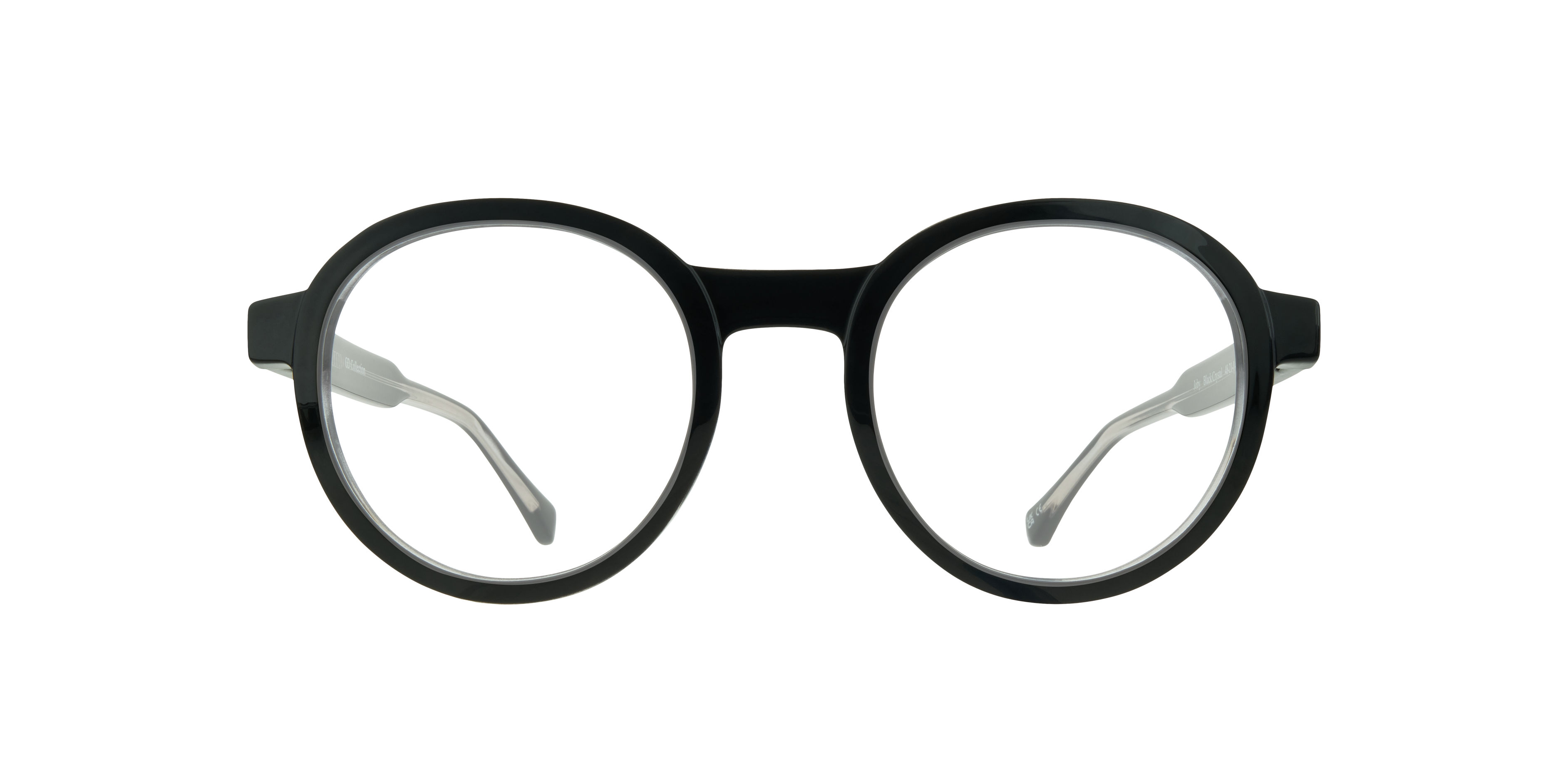 Joby Black & Crystal PlasticEyeglass Frames for Glasses Direct, Front View