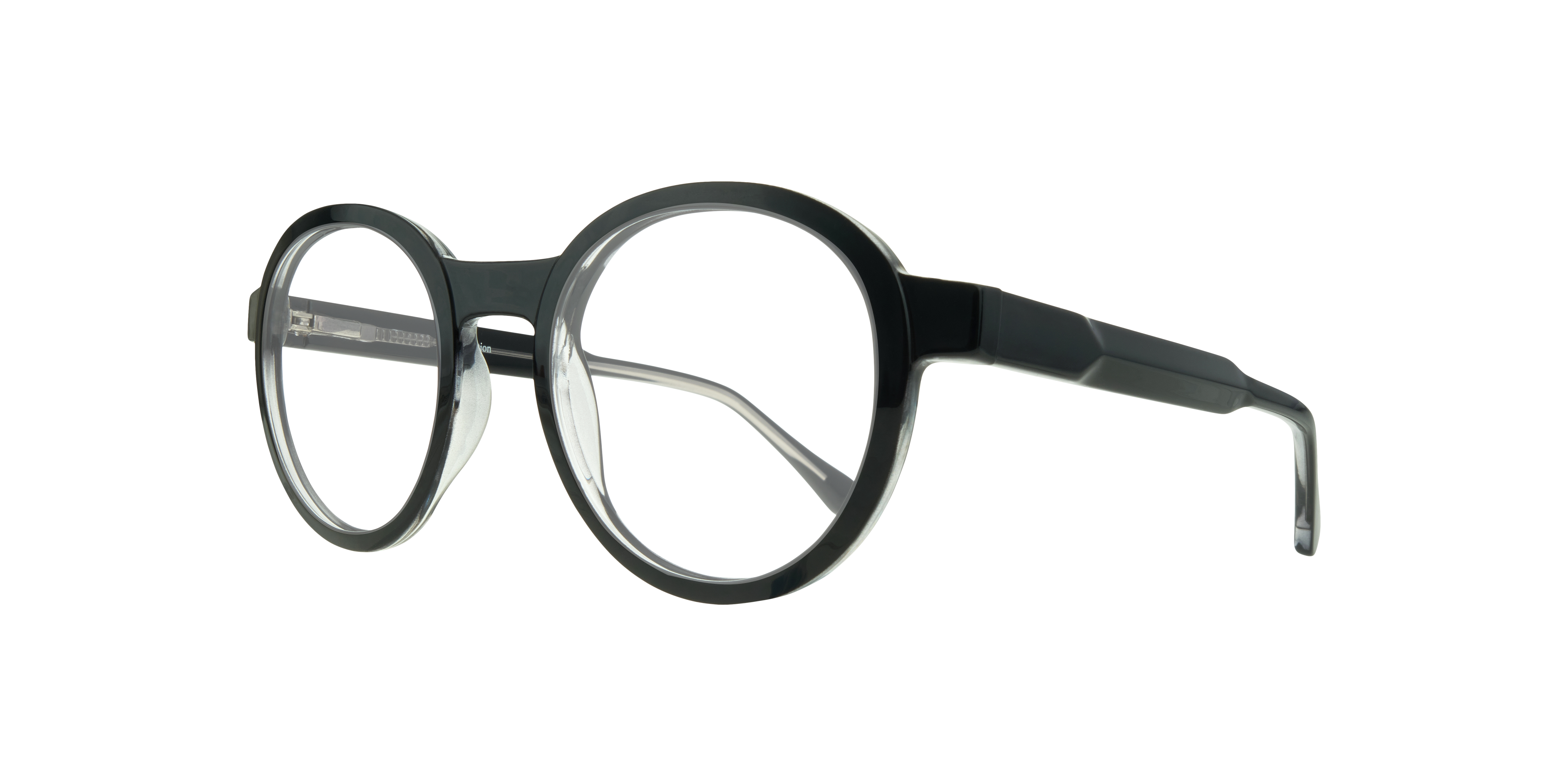 Joby Black & Crystal PlasticEyeglass Frames for Glasses Direct, Angle View