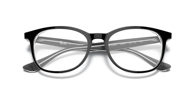 RB5356 Black On Transparent AcetateSunglass Frames for Glasses Direct, Closed View