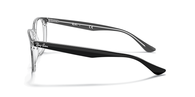 RB5356 Black On Transparent AcetateSunglass Frames for Glasses Direct, Side View