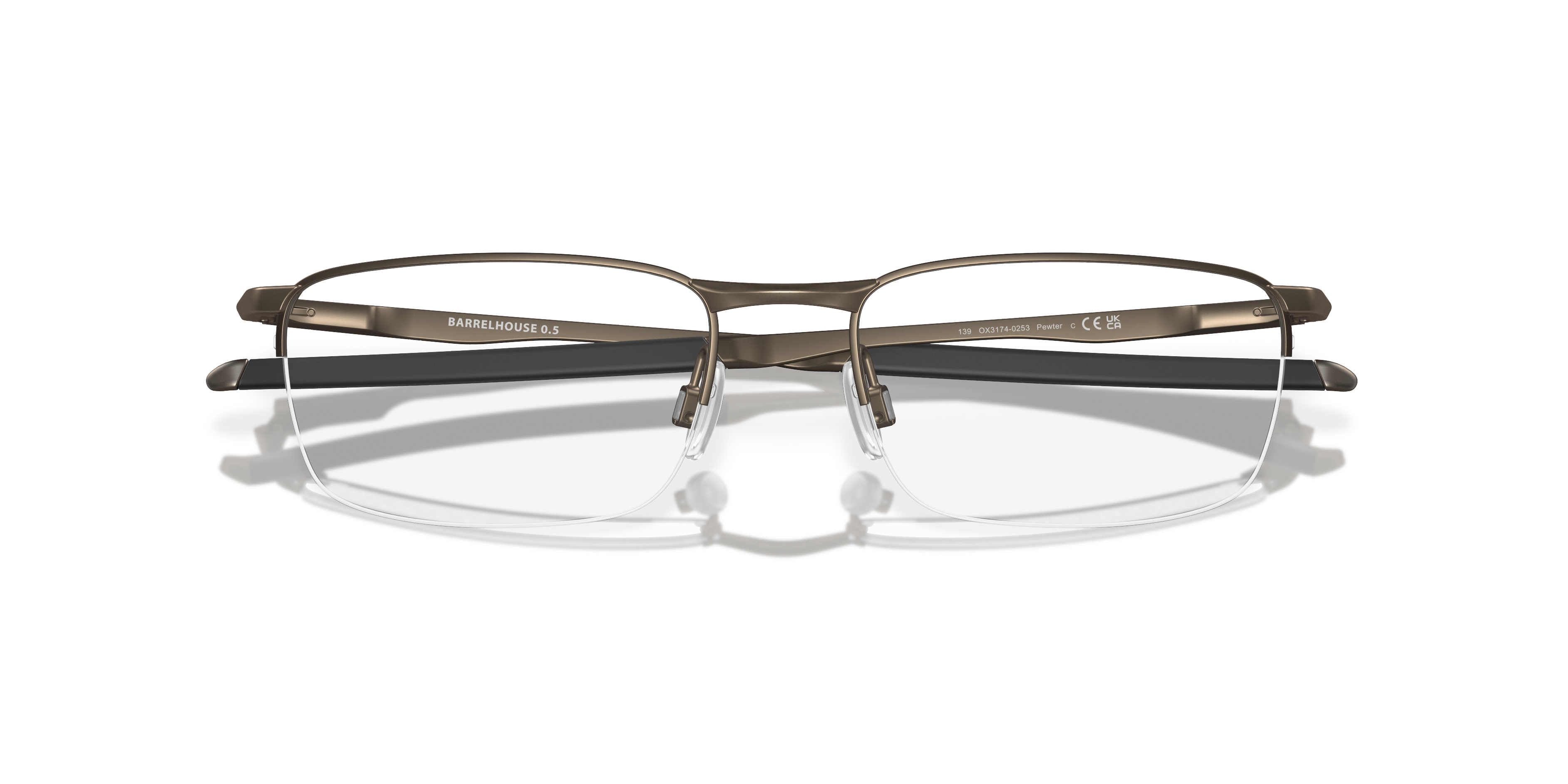 Barrelhouse™ 0.5 Pewter MetalEyeglass Frames for Glasses Direct, Closed View