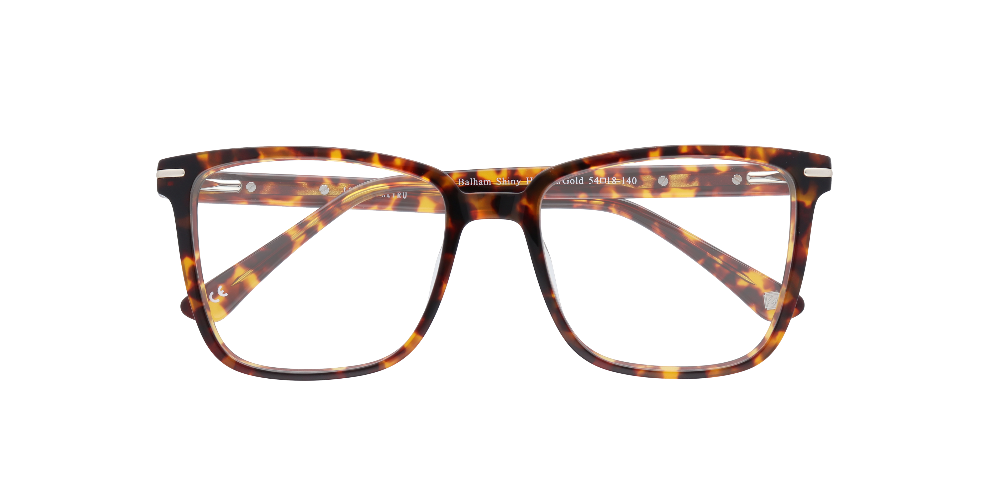 Balham Shiny Havana & Gold AcetateSunglass Frames for Glasses Direct, Closed View
