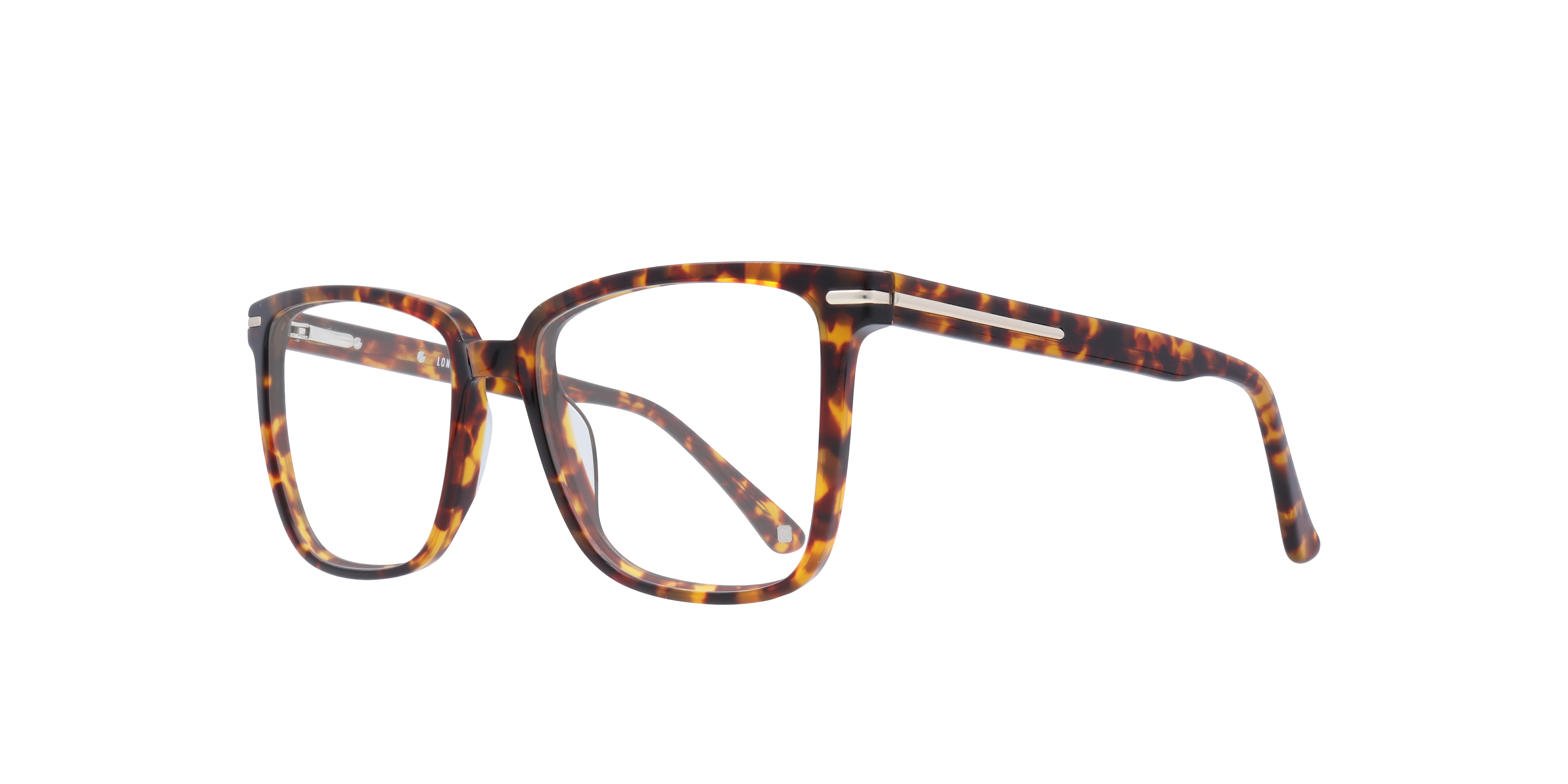 Balham Shiny Havana & Gold AcetateSunglass Frames for Glasses Direct, Angle View