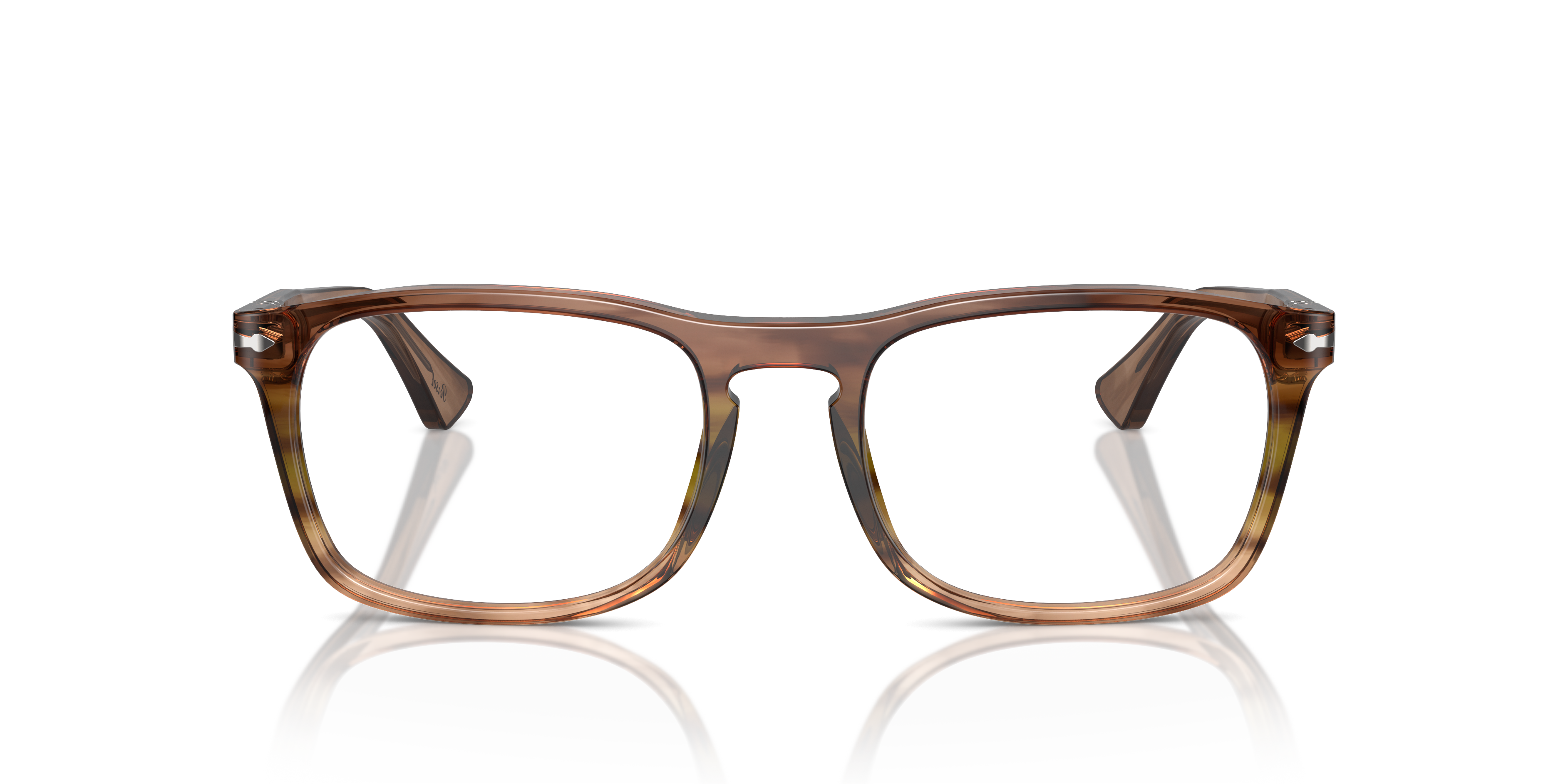 PO3344V Striped Brown AcetateEyeglass Frames for Glasses Direct, Front View