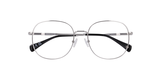 Marylebone Silver MetalEyeglass Frames for Glasses Direct, Closed View