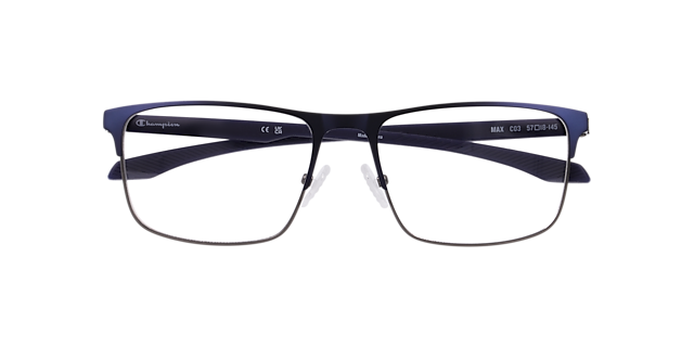 Cumax Blue MetalEyeglass Frames for Glasses Direct, Closed View