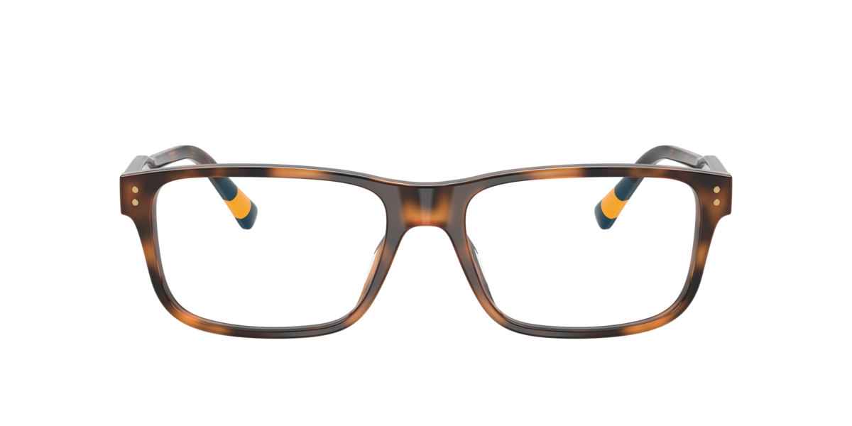 Polo Ralph Lauren Men's Shiny Havana Rectangle Acetate Eyeglasses Online - Full Rim - Ph2302u