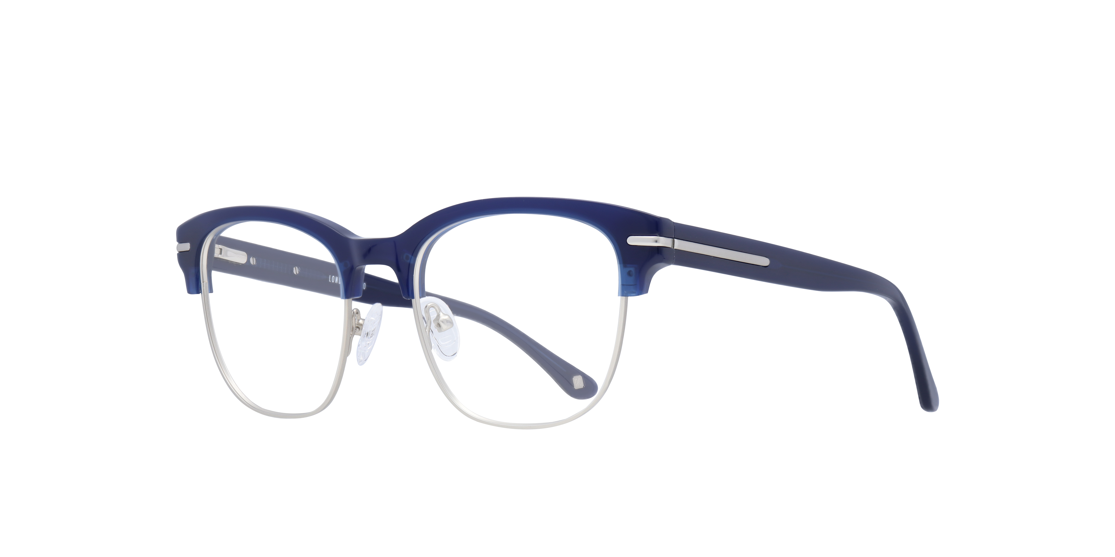 Greenford Navy Blue MetalEyeglass Frames for Glasses Direct, Angle View