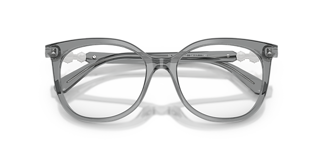 SK2055 Transparent Grey AcetateEyeglass Frames for Glasses Direct, Closed View