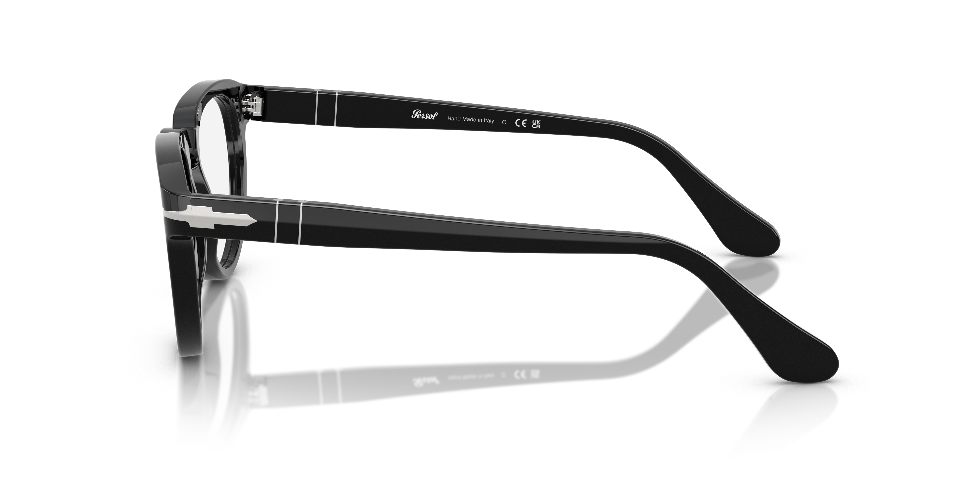 PO3377V Black AcetateEyeglass Frames for Glasses Direct, Side View