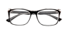 Hazel Clear Crystal  &  Black PlasticEyeglass Frames for Glasses Direct, Closed View