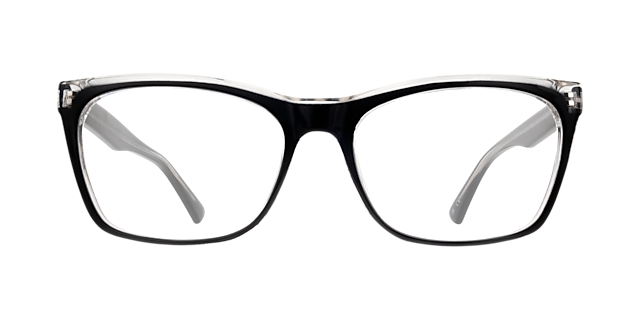 Hazel Clear Crystal  &  Black PlasticEyeglass Frames for Glasses Direct, Front View