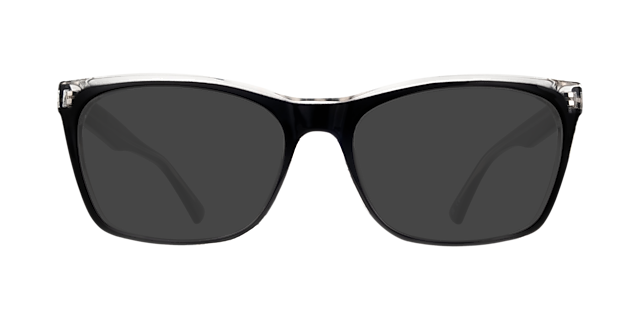 Hazel Clear Crystal  &  Black PlasticEyeglass Frames for Glasses Direct, with Tinted Lenses