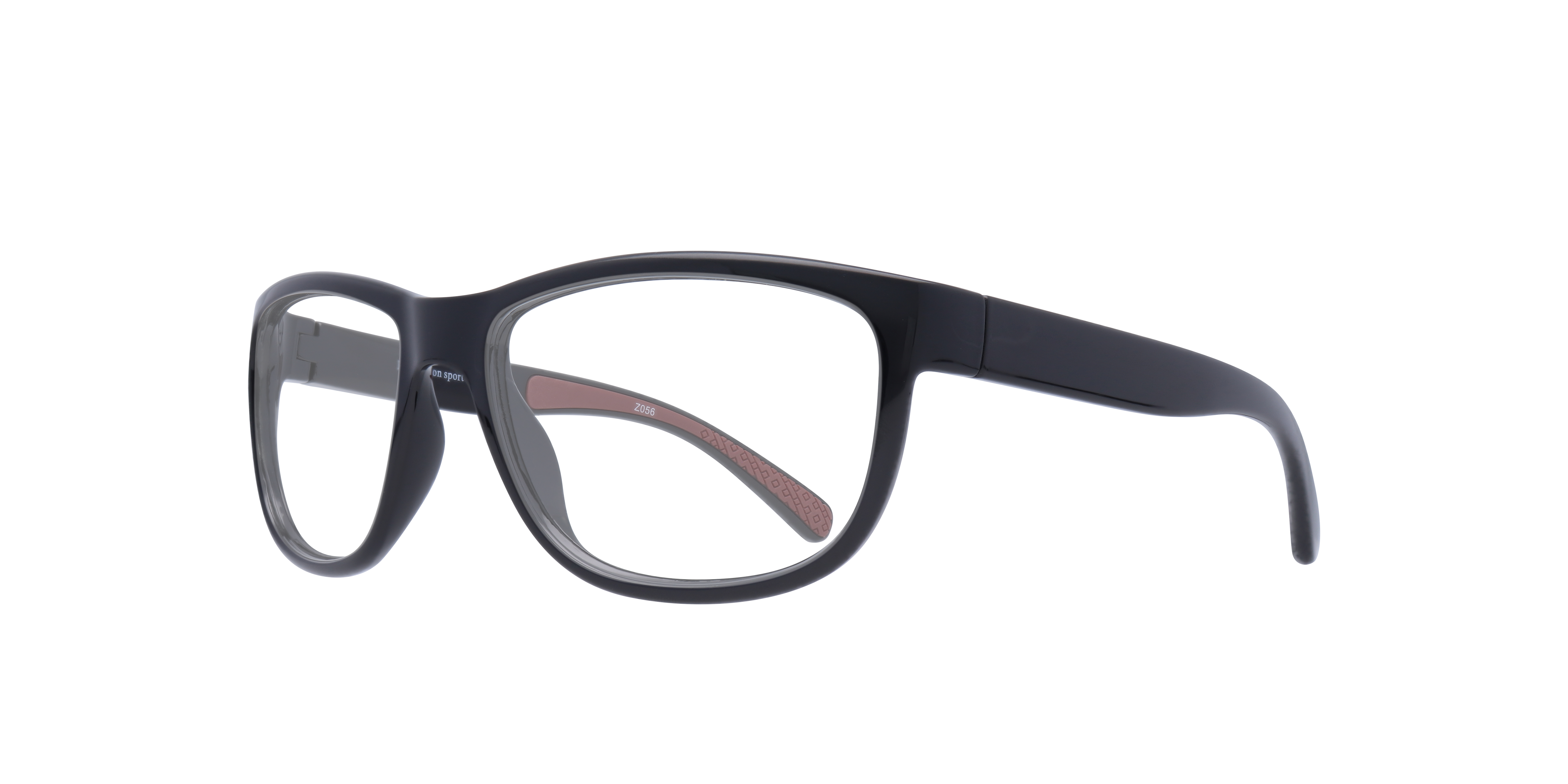 Pulse Shiny Black Burg PlasticEyeglass Frames for Glasses Direct, Angle View