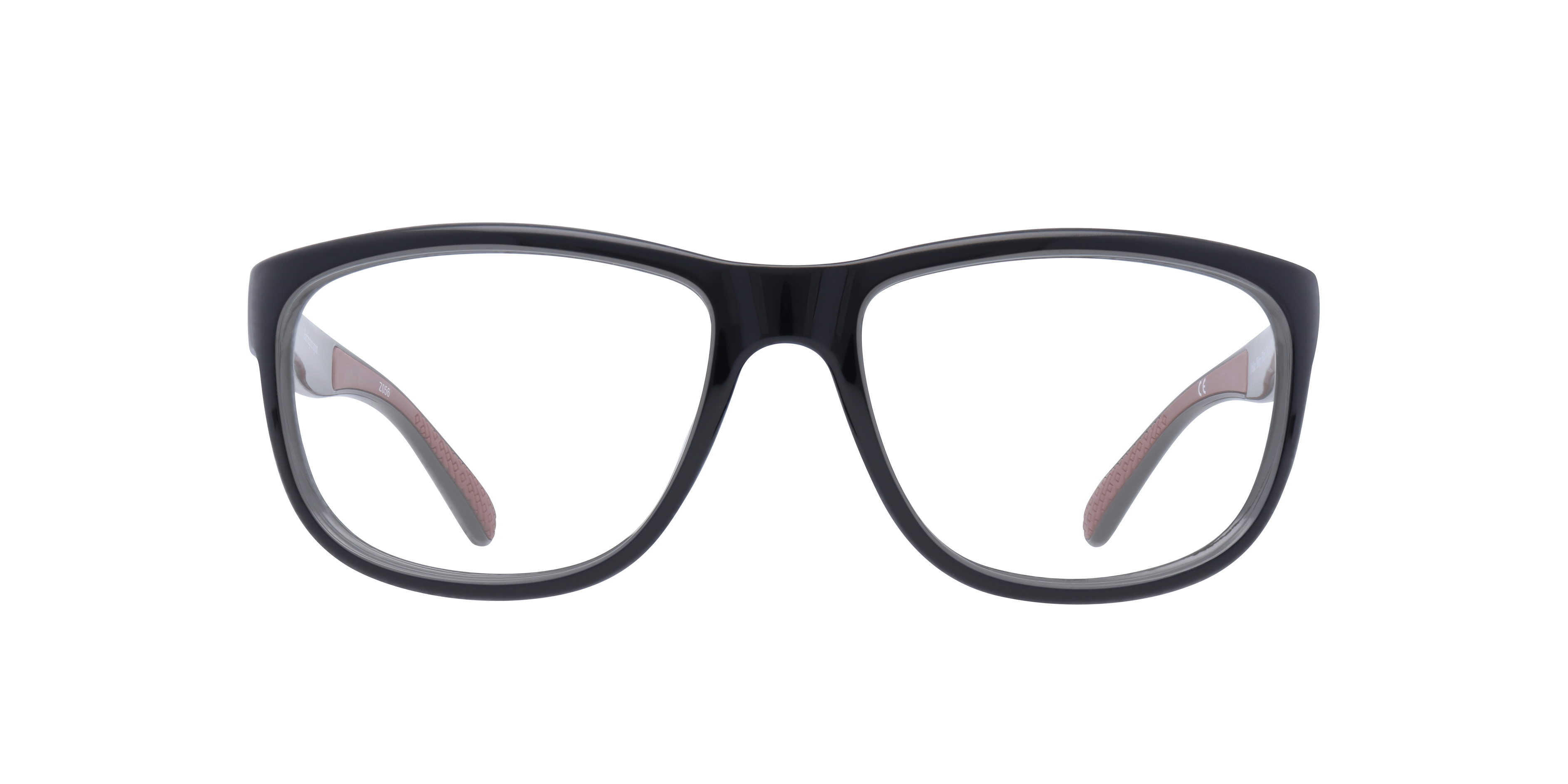 Pulse Shiny Black Burg PlasticEyeglass Frames for Glasses Direct, Front View