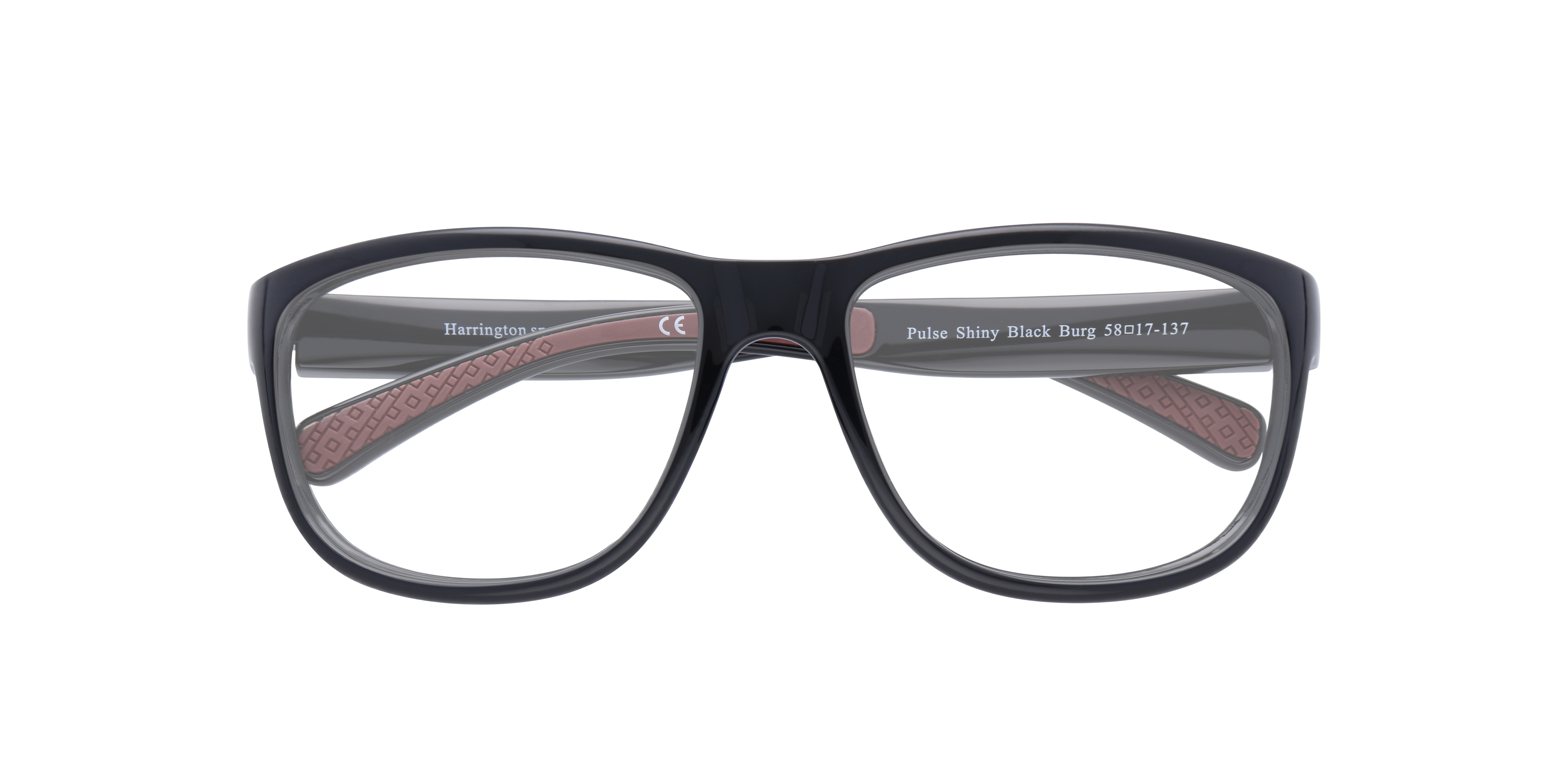 Pulse Shiny Black Burg PlasticEyeglass Frames for Glasses Direct, Closed View