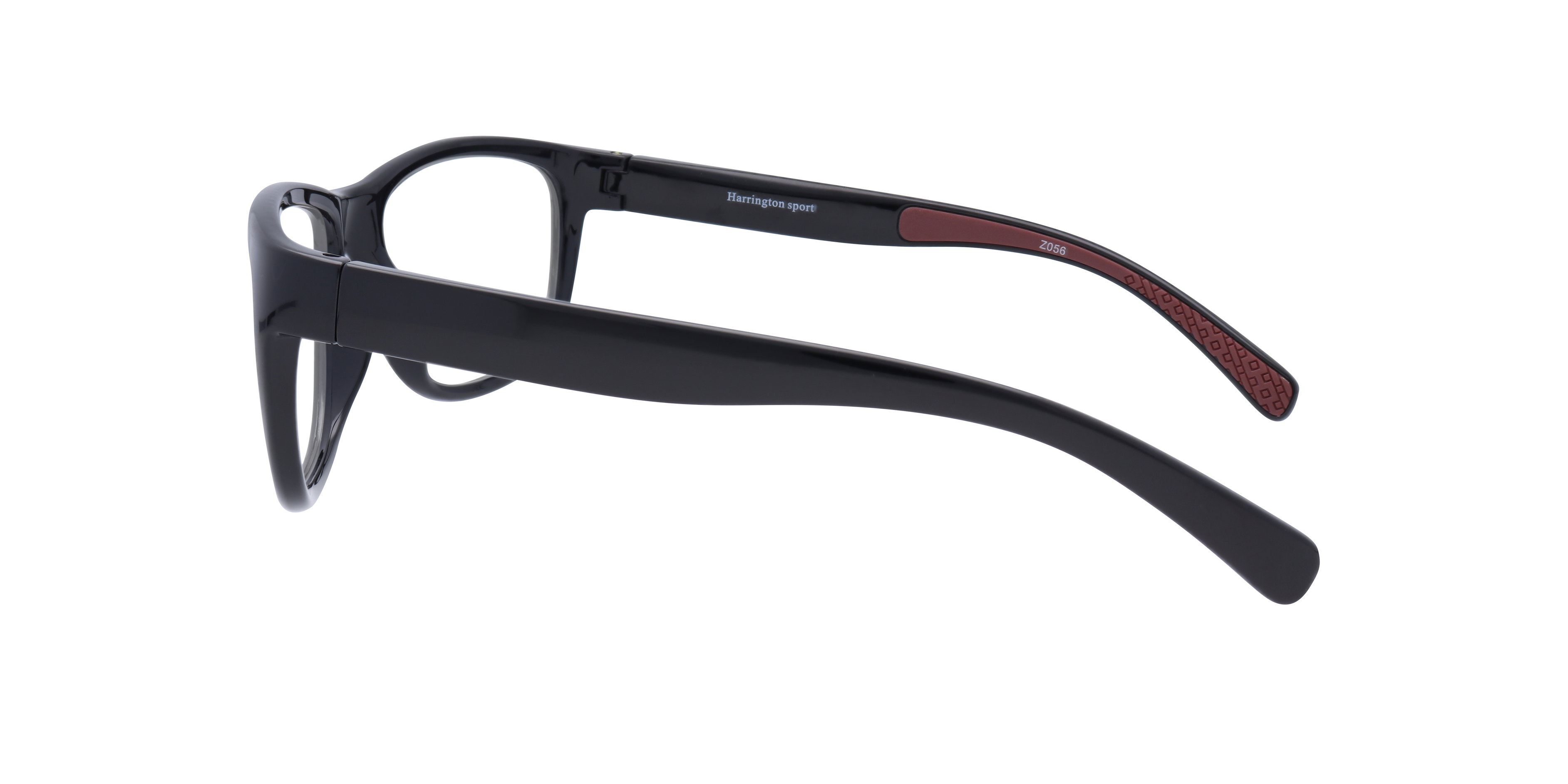 Pulse Shiny Black Burg PlasticEyeglass Frames for Glasses Direct, Side View