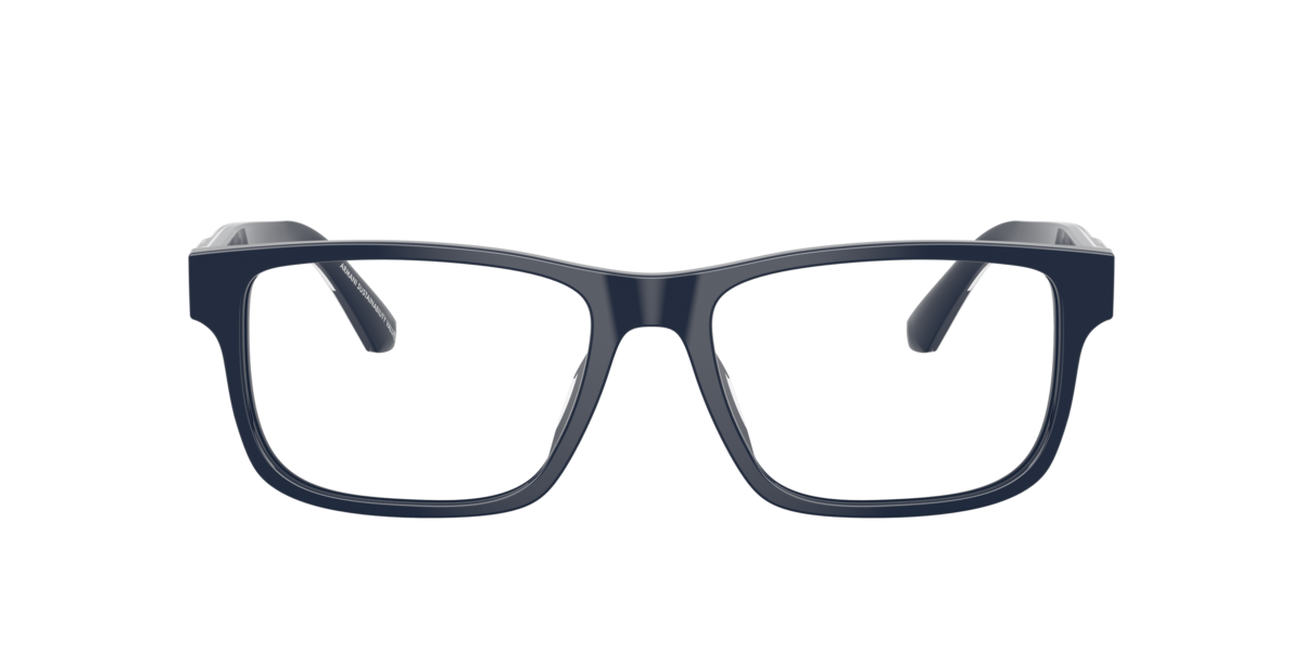 Emporio Armani Men's Shiny Blue Rectangle Acetate Eyeglasses Online - Full Rim - Ea3265u