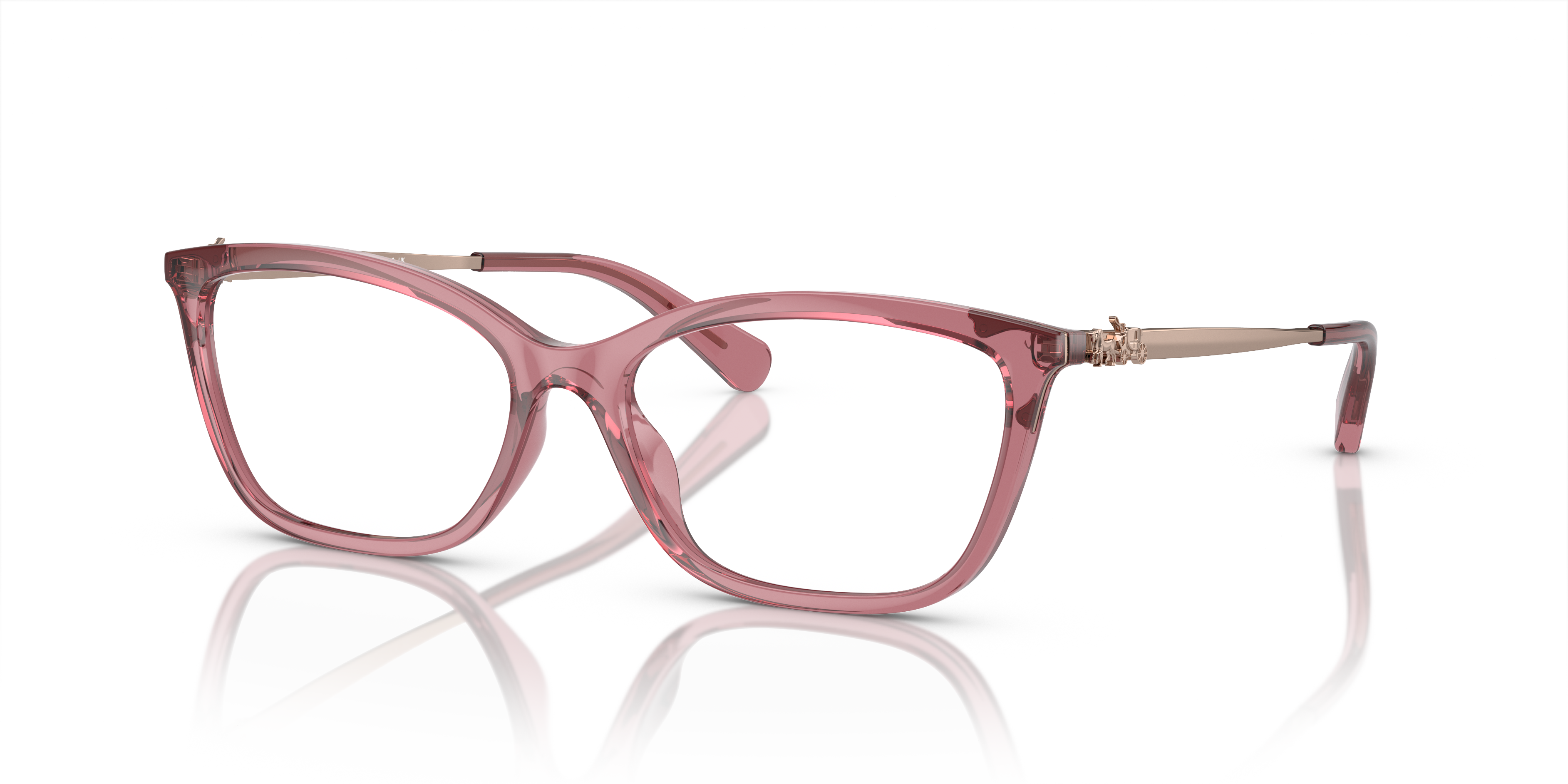 HC6146U Transparent Berry PlasticEyeglass Frames for Glasses Direct, Angle View