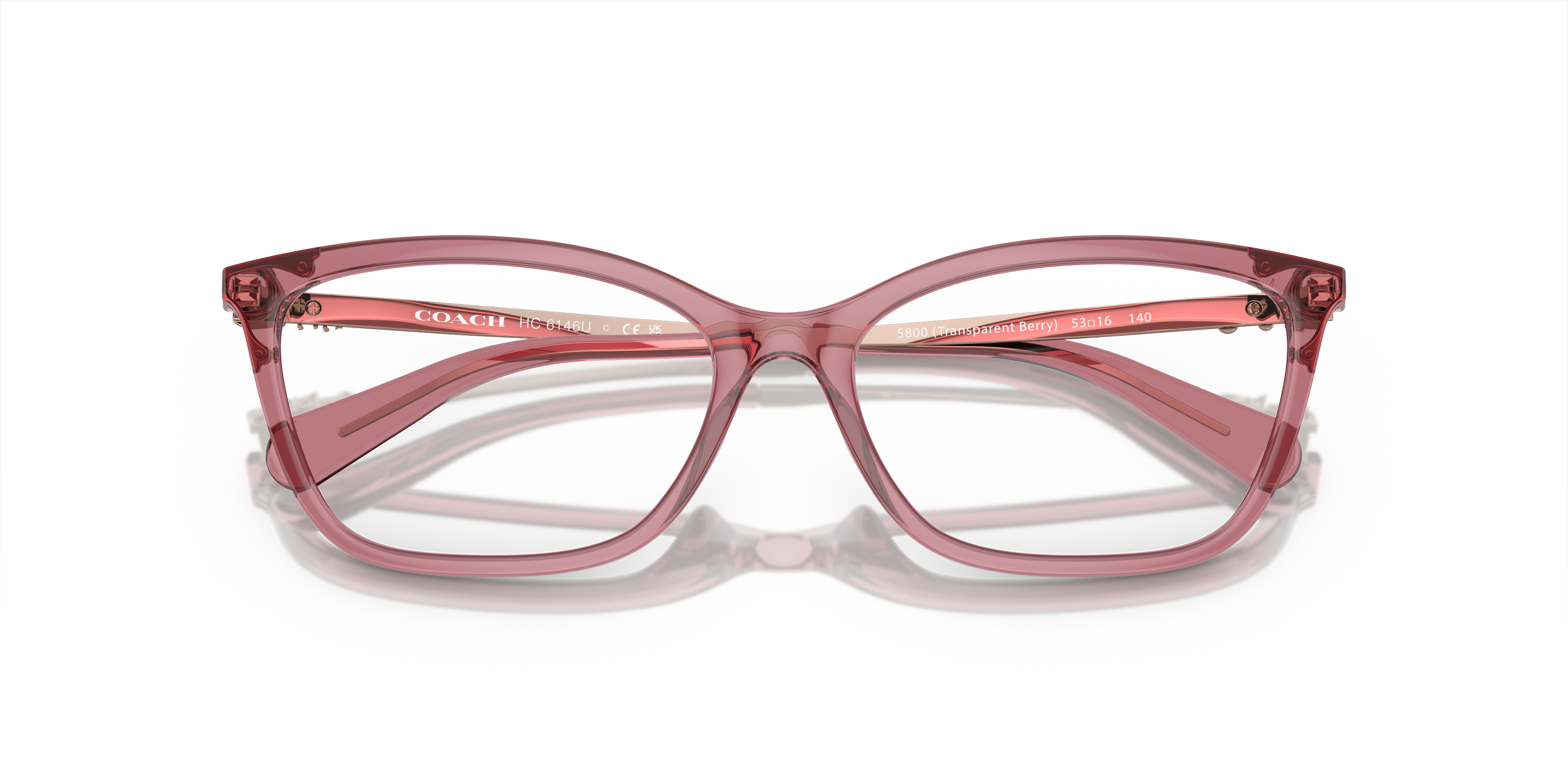 HC6146U Transparent Berry PlasticEyeglass Frames for Glasses Direct, Closed View