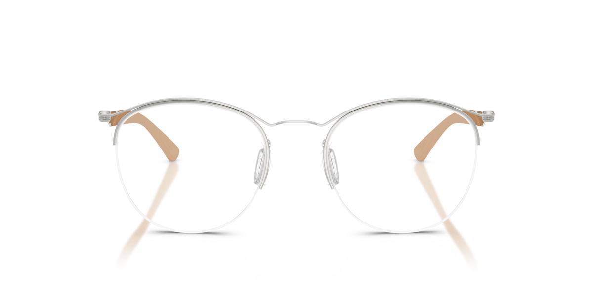 Ray-Ban Unisex Silver Round Metal Eyeglasses Online - Semi Rim - Rb7553