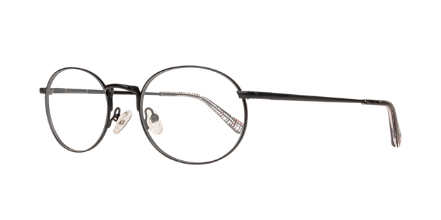 Hawkins Matte Black MetalEyeglass Frames for Glasses Direct, Angle View