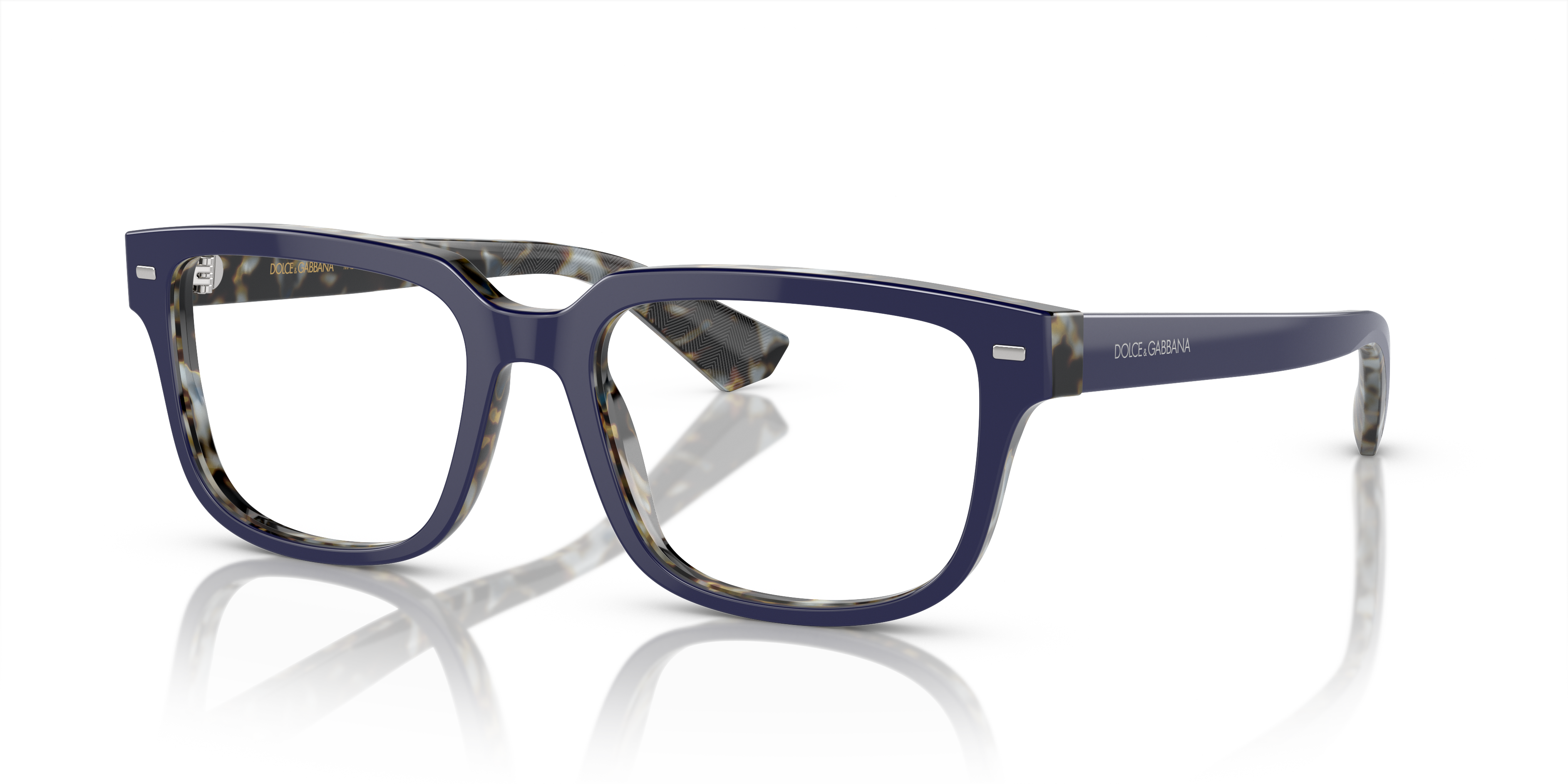 DG3380 Blue On Blue Havana AcetateEyeglass Frames for Glasses Direct, Angle View