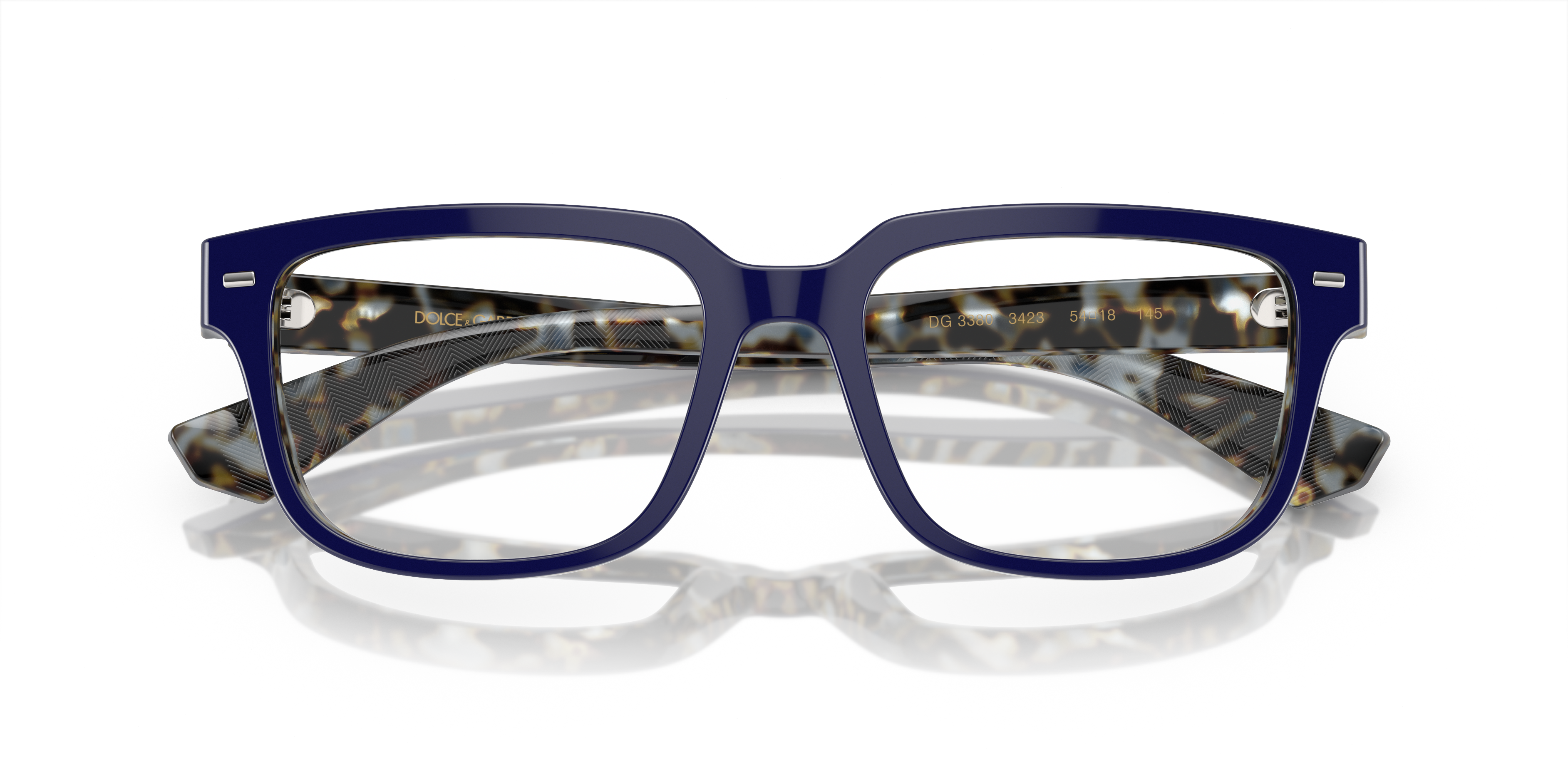 DG3380 Blue On Blue Havana AcetateEyeglass Frames for Glasses Direct, Closed View