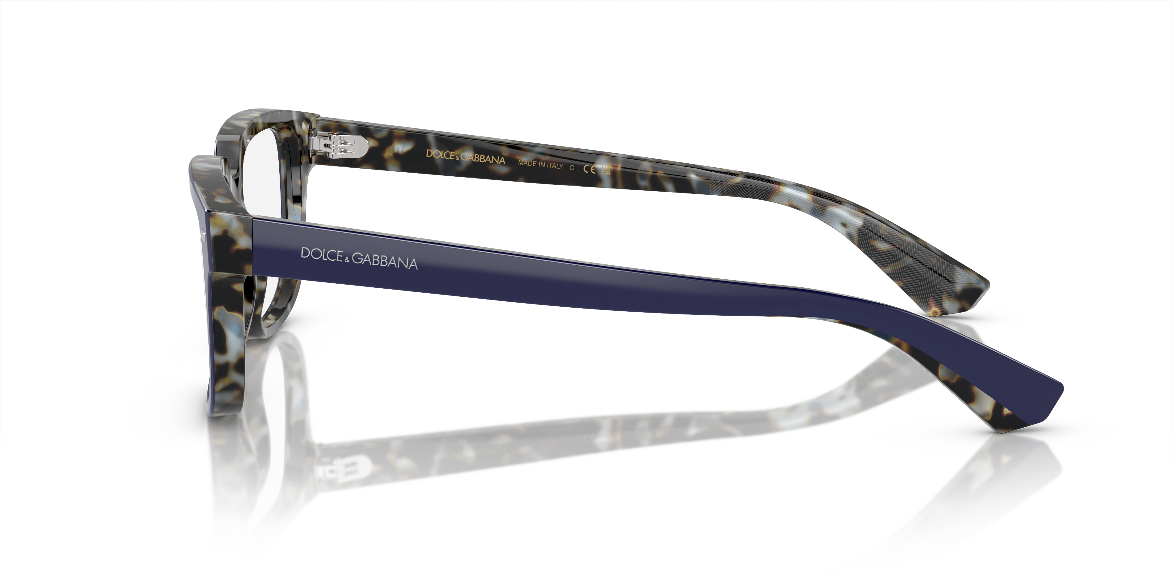 DG3380 Blue On Blue Havana AcetateEyeglass Frames for Glasses Direct, Side View