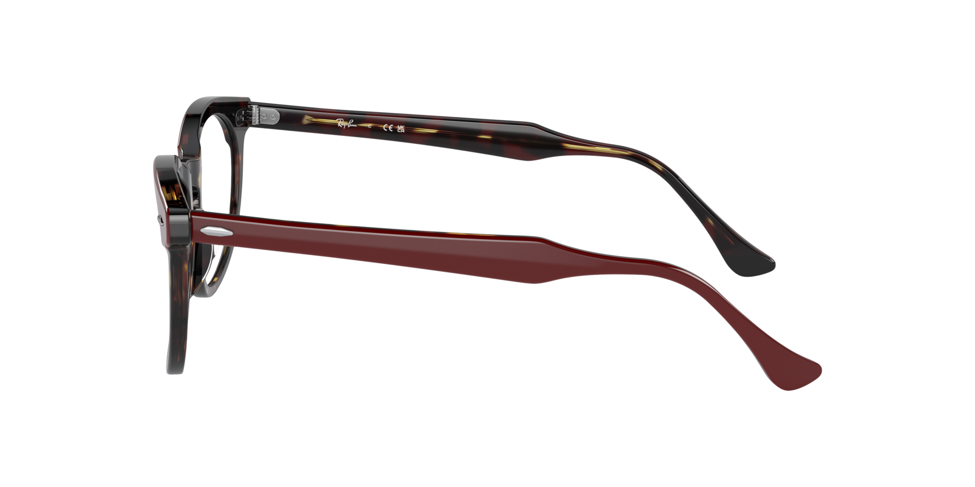 RB5598 Bordeaux On Yellow Havana AcetateEyeglass Frames for Glasses Direct, Side View