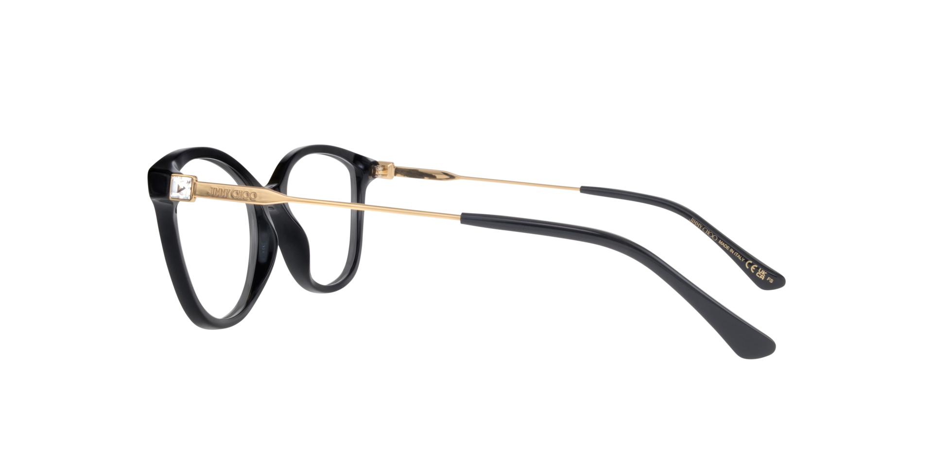 JC373 Black AcetateEyeglass Frames for Glasses Direct, Side View