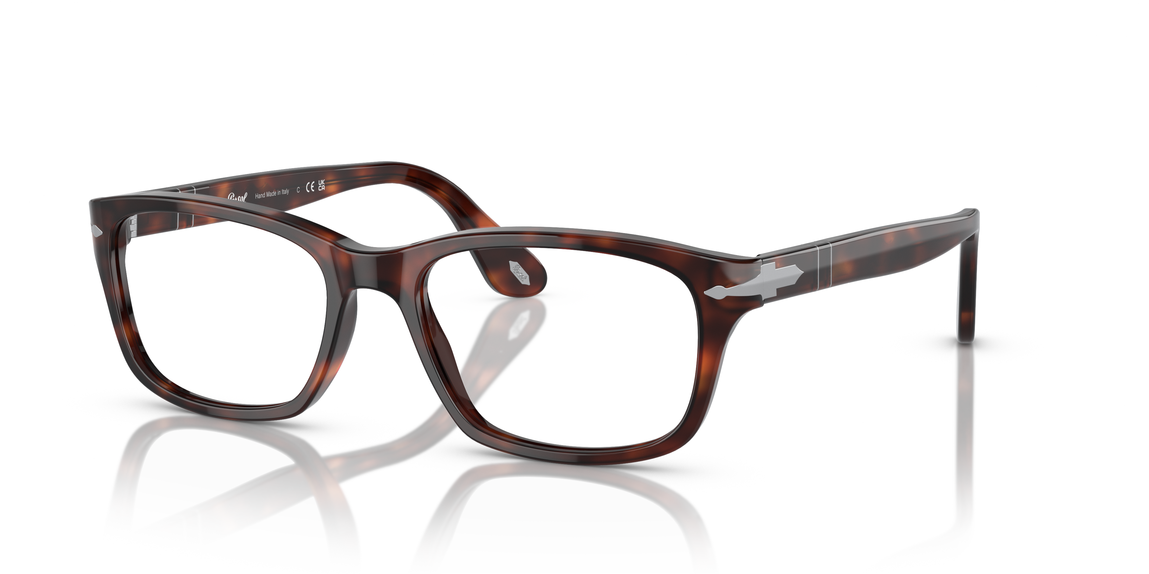 PO3012V Havana AcetateEyeglass Frames for Glasses Direct, Angle View