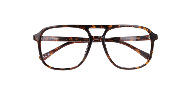 Max Havana Brown PlasticEyeglass Frames for Glasses Direct, Closed View