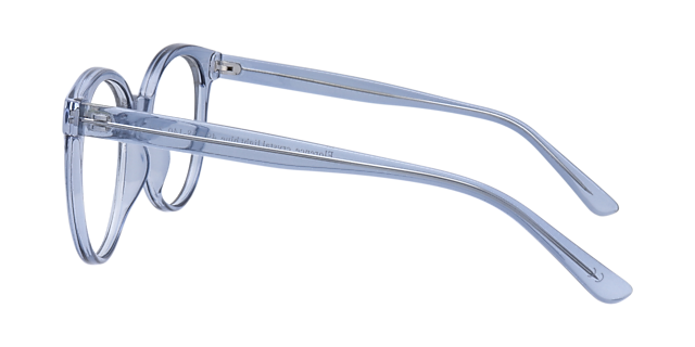 Florence Crystal  &  Light Blue PlasticEyeglass Frames for Glasses Direct, Side View